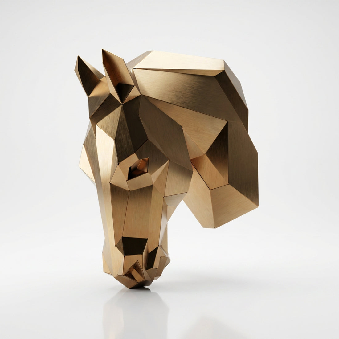 Sculpture Tête de Cheval Murale Facettée - Sculpture Origami
