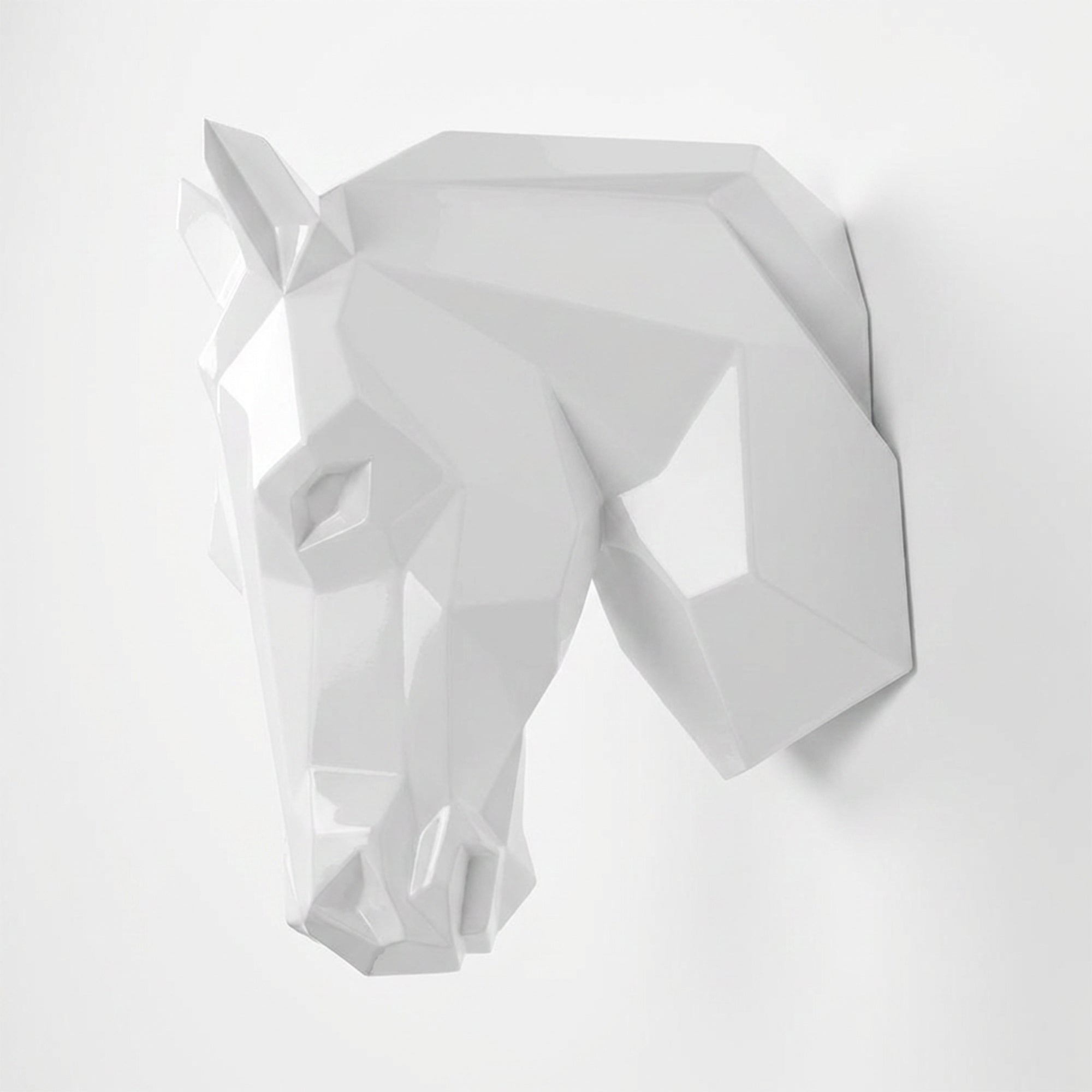 Sculpture Tête de Cheval Murale Facettée - Sculpture Origami