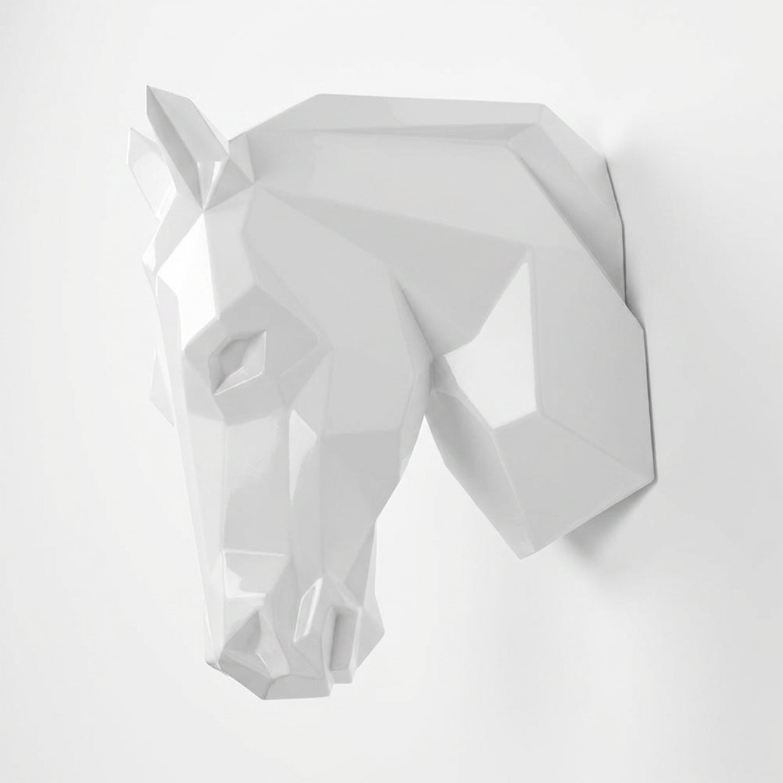 Sculpture Tête de Cheval Murale Facettée - Sculpture Origami