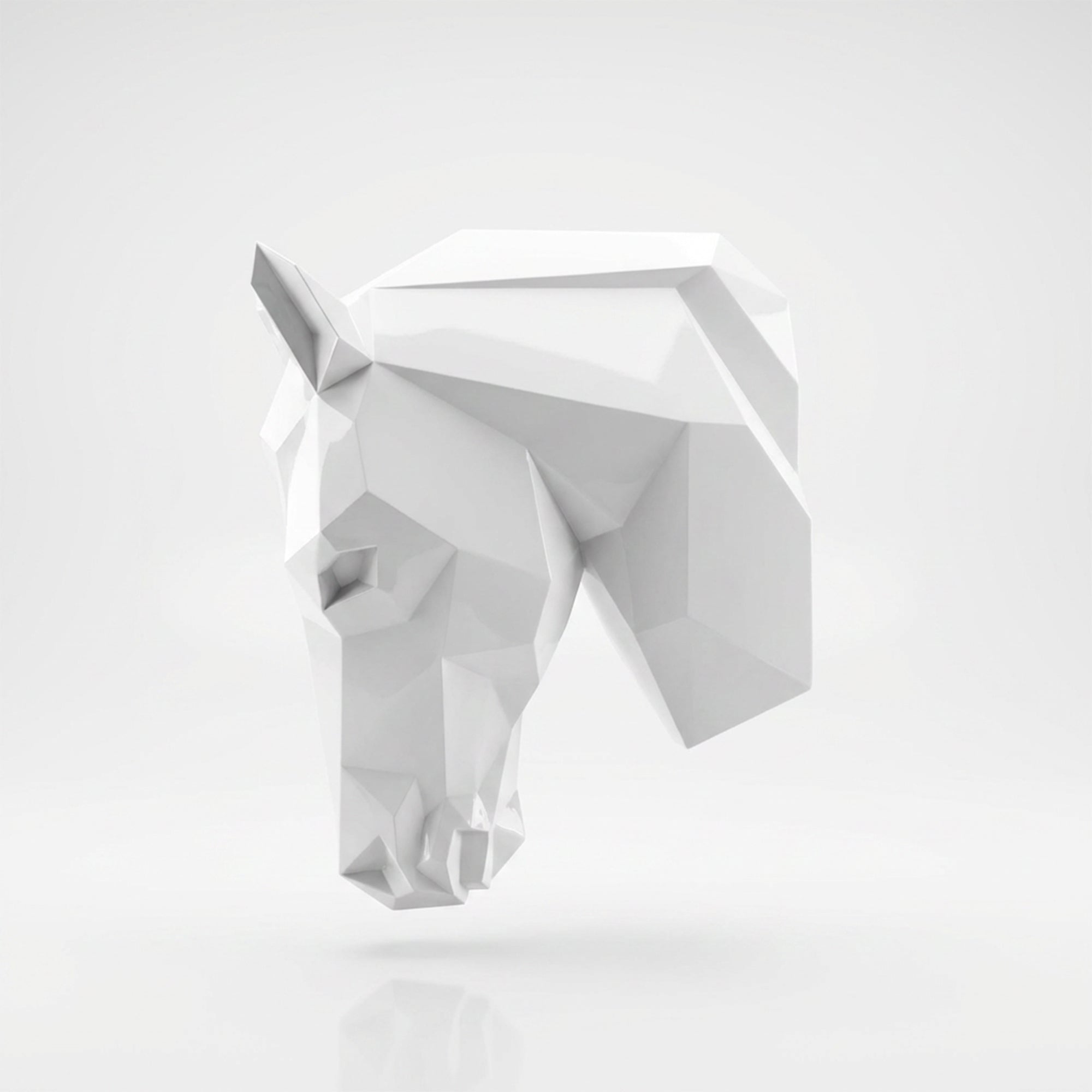 Sculpture Tête de Cheval Murale Facettée - Sculpture Origami