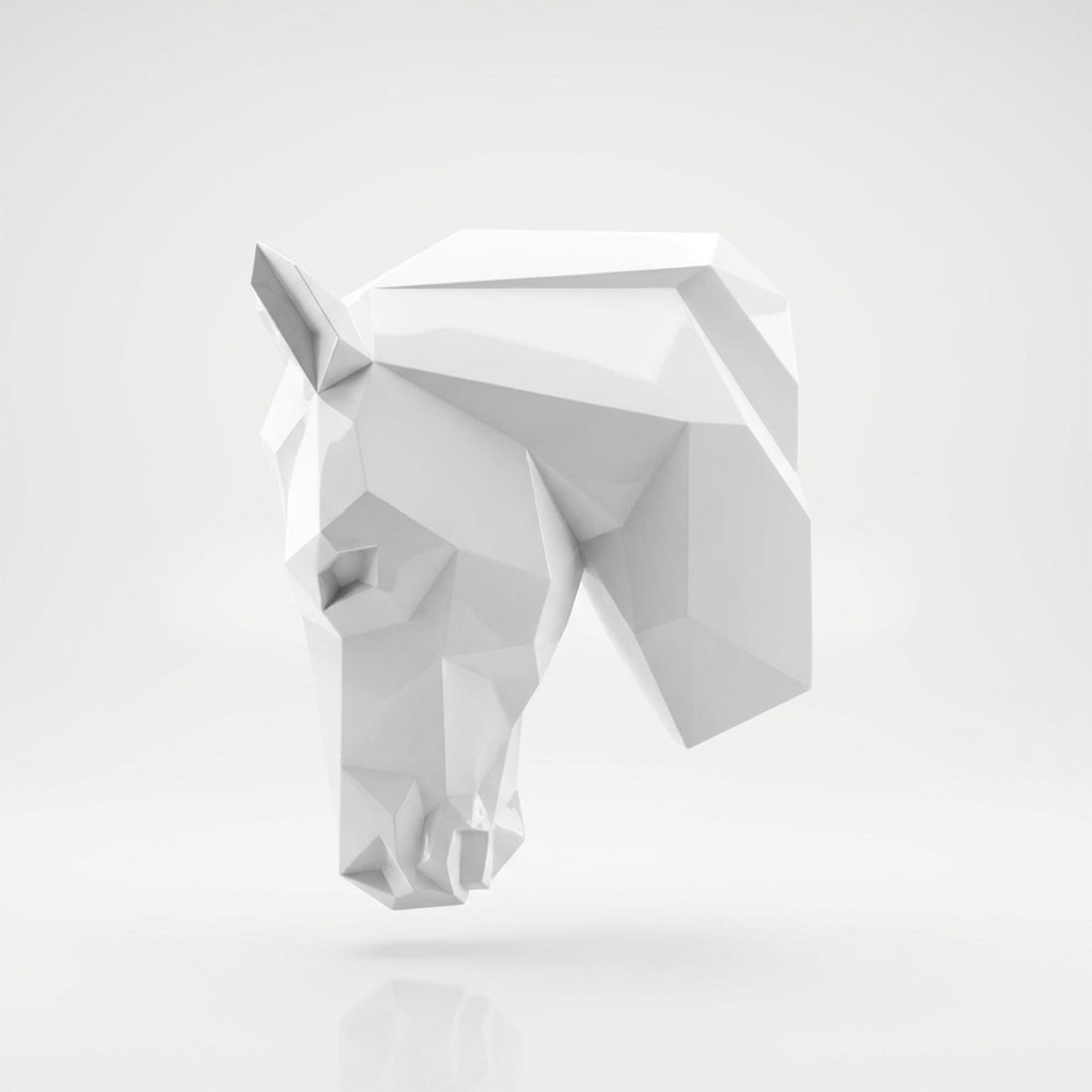 Sculpture Tête de Cheval Murale Facettée - Sculpture Origami