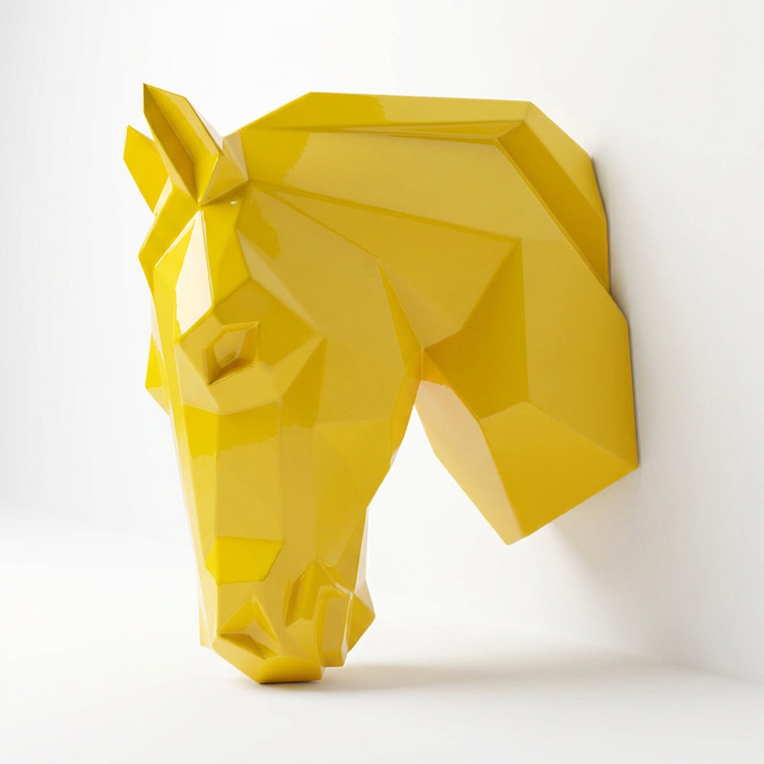 Sculpture Tête de Cheval Murale Facettée - Sculpture Origami