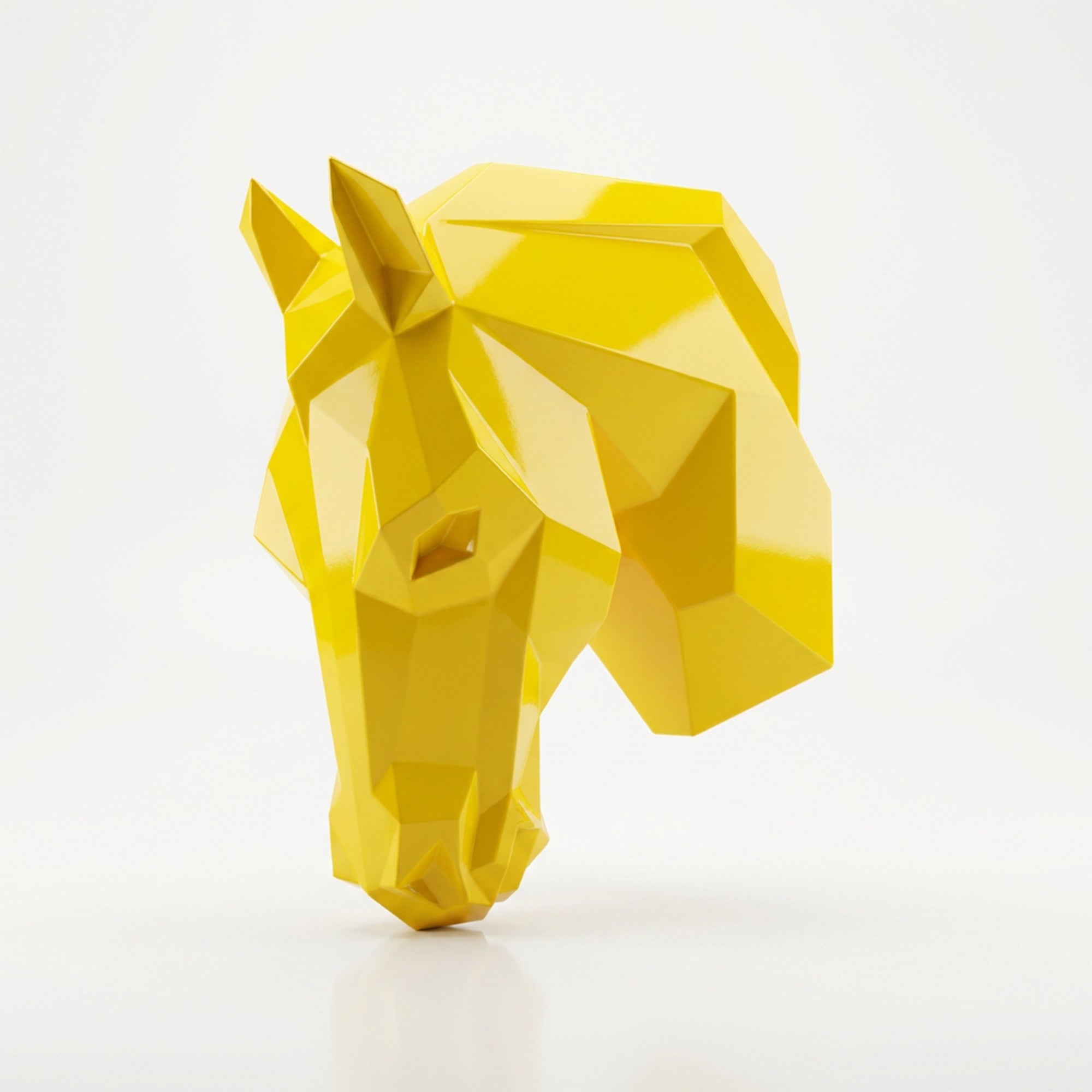 Sculpture Tête de Cheval Murale Facettée - Sculpture Origami