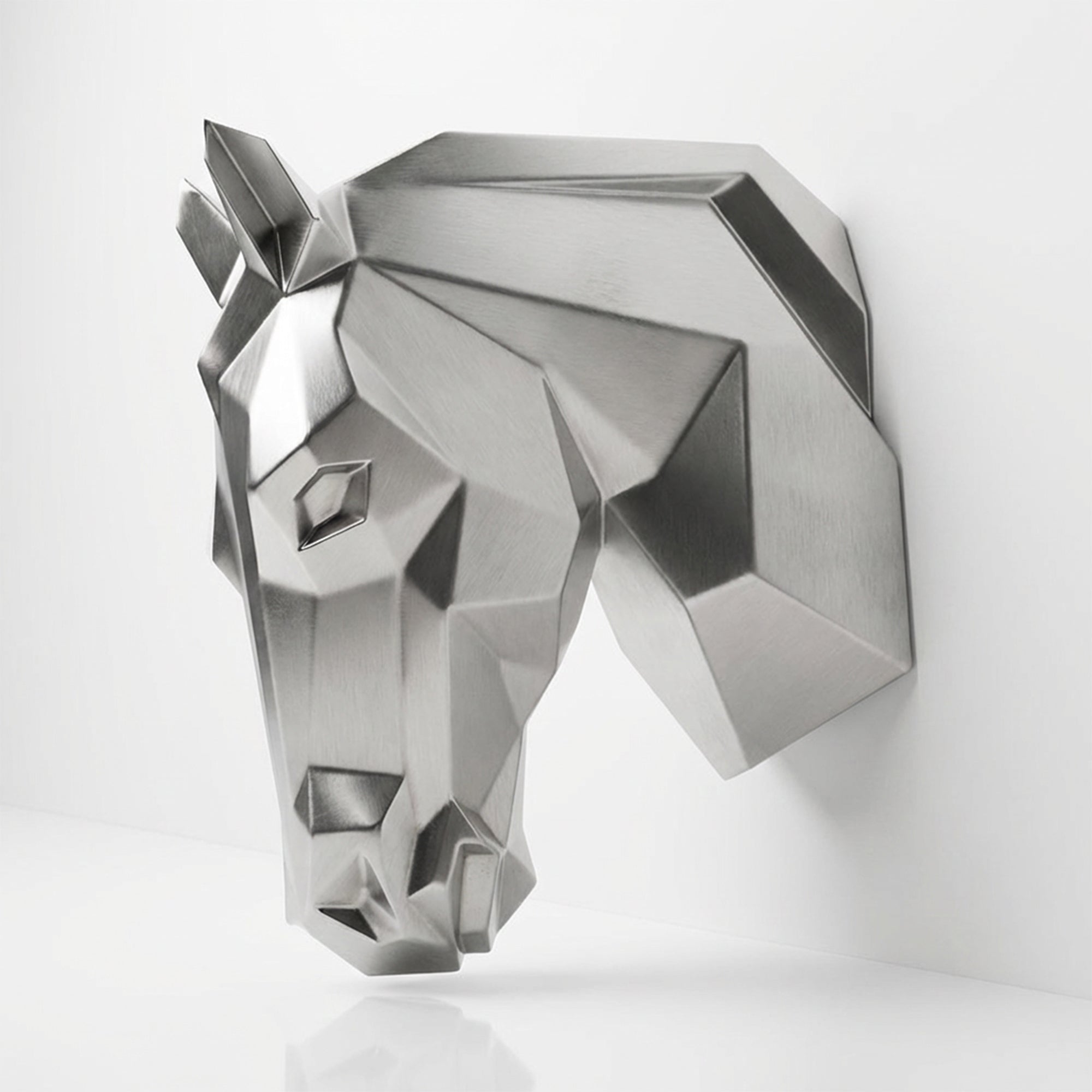Sculpture Tête de Cheval Murale Facettée - Sculpture Origami
