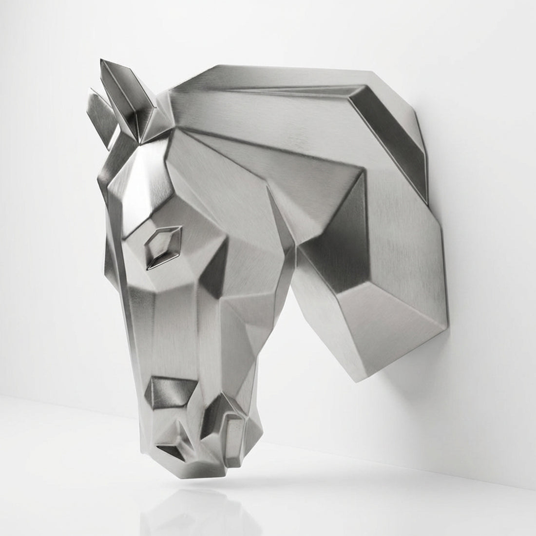 Sculpture Tête de Cheval Murale Facettée - Sculpture Origami