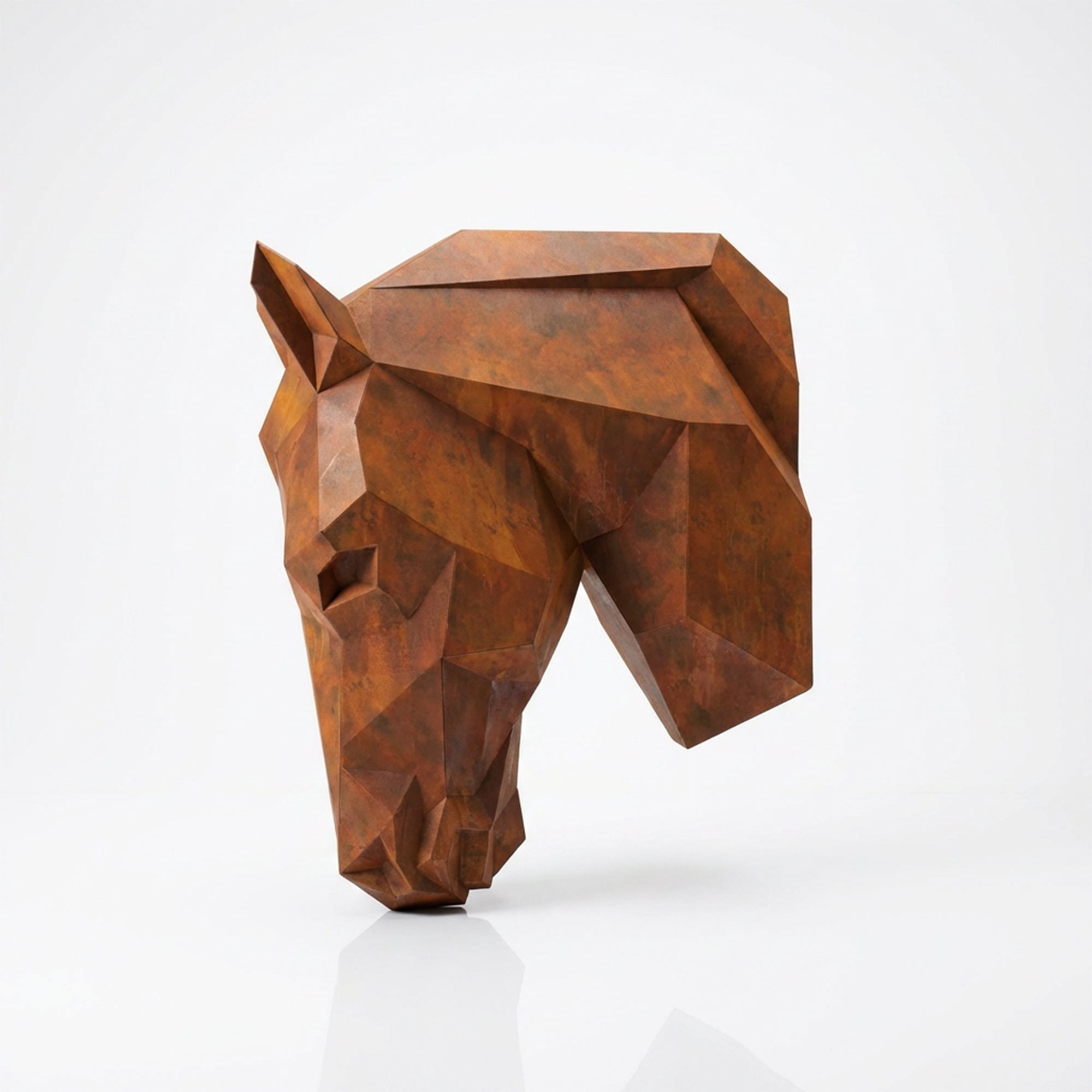 Sculpture Tête de Cheval Murale Facettée - Sculpture Origami