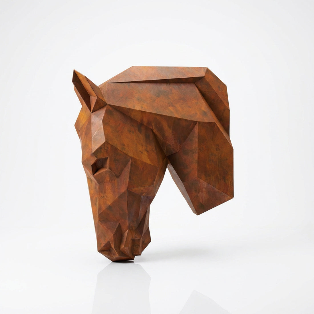 Sculpture Tête de Cheval Murale Facettée - Sculpture Origami