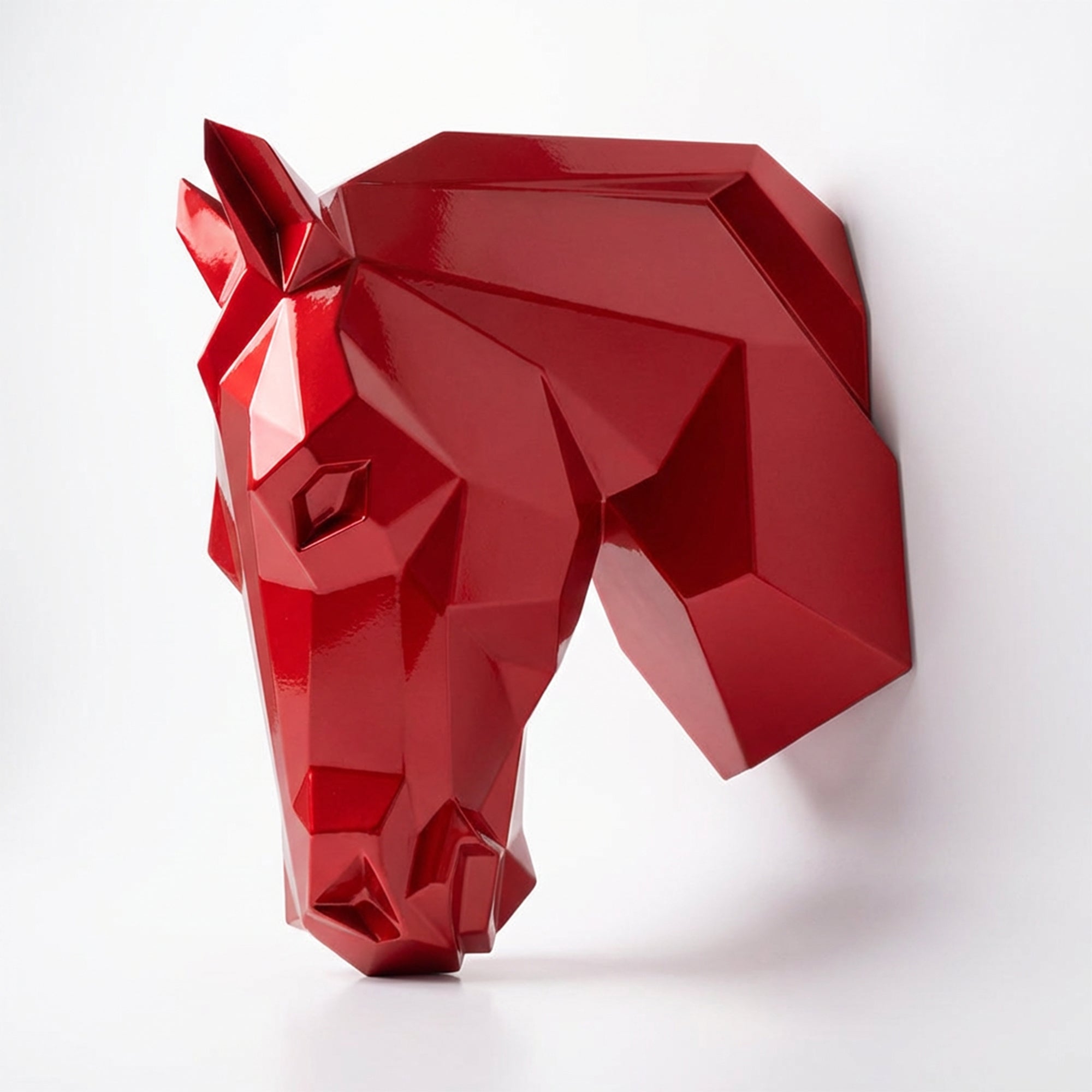 Sculpture Tête de Cheval Murale Facettée - Sculpture Origami