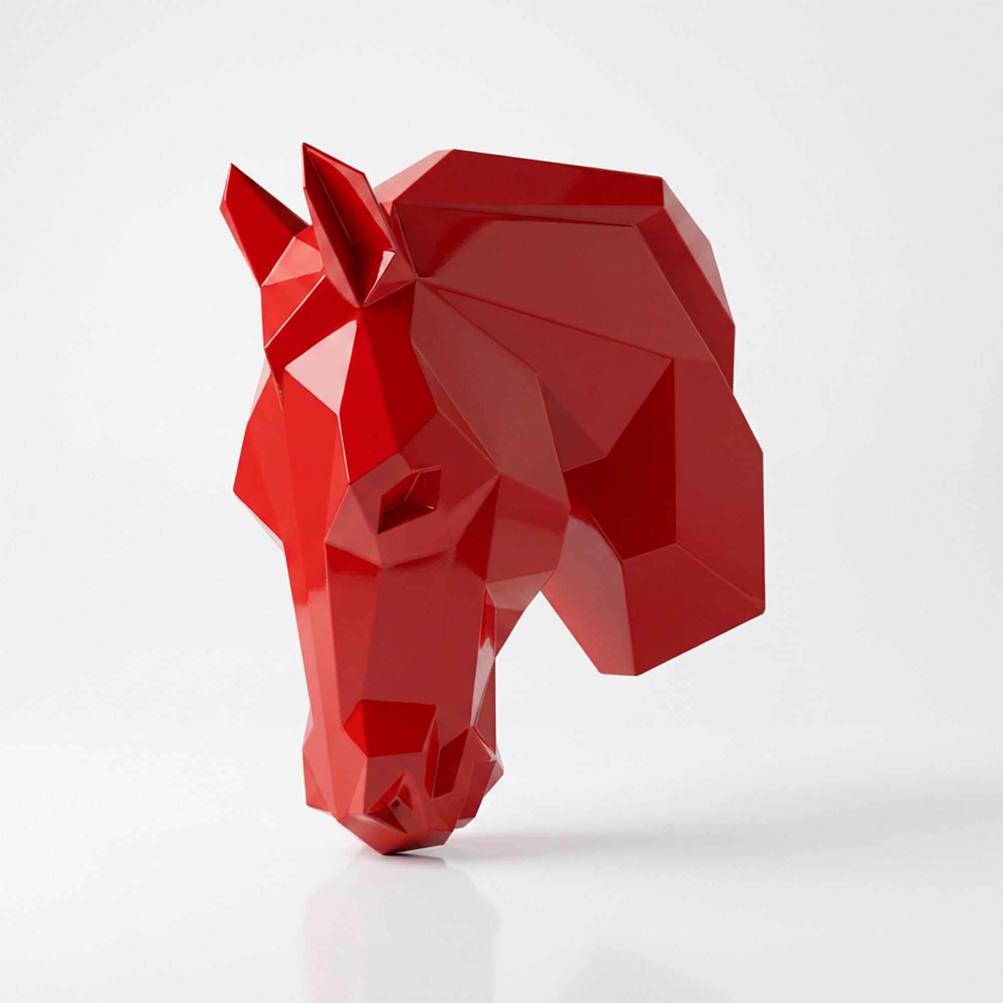 Sculpture Tête de Cheval Murale Facettée - Sculpture Origami