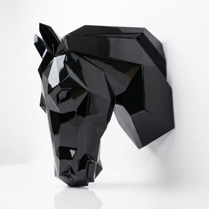 Sculpture Tête de Cheval Murale Facettée