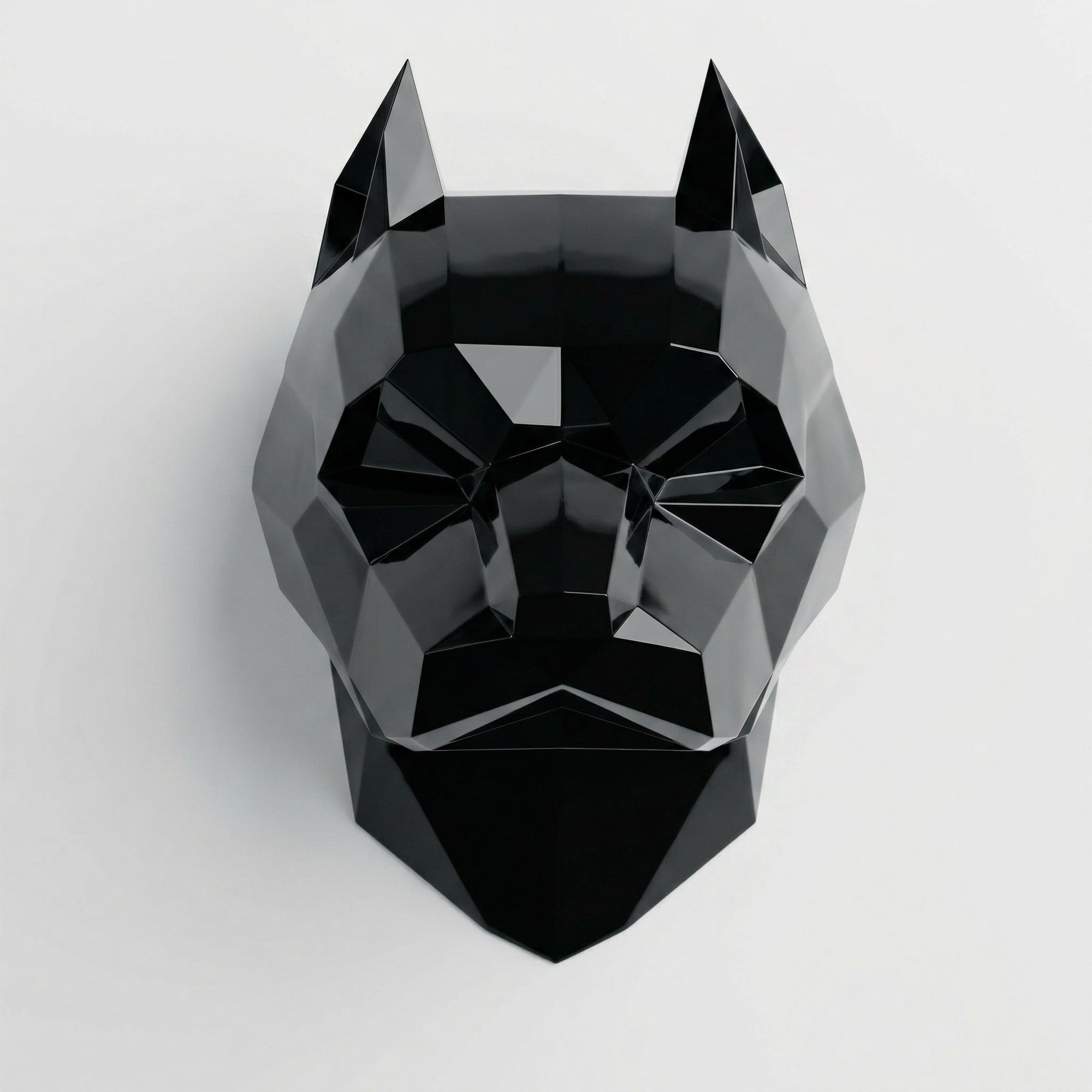 Sculpture Tête de Pitbull Géométrique Contemporain - Sculpture Origami