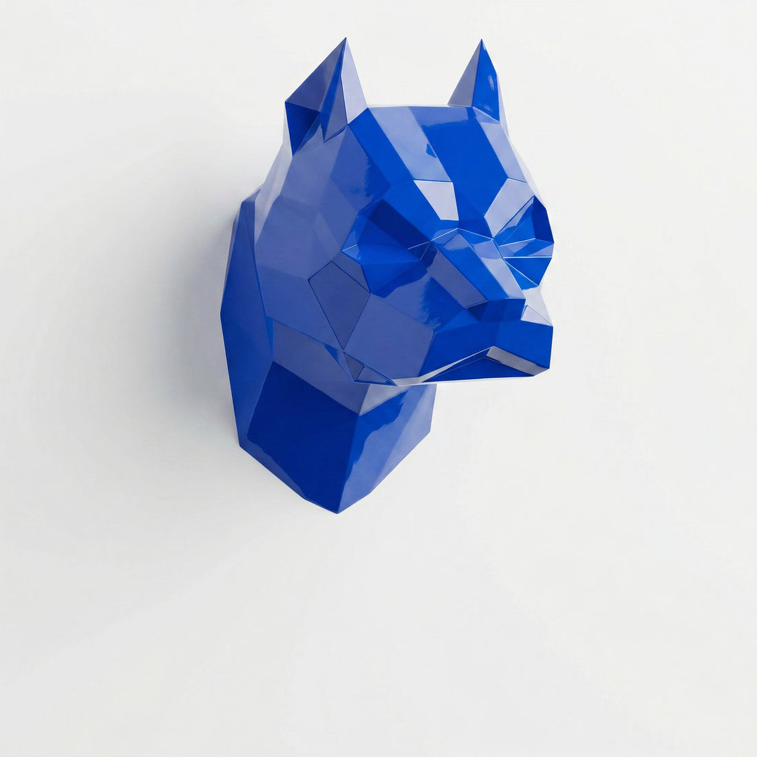 Sculpture Tête de Pitbull Géométrique Contemporain - Sculpture Origami