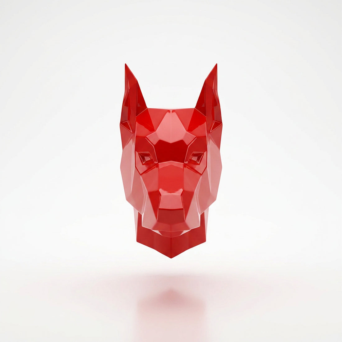 Sculpture Tête de Chien de Garde Facettée - Sculpture Origami