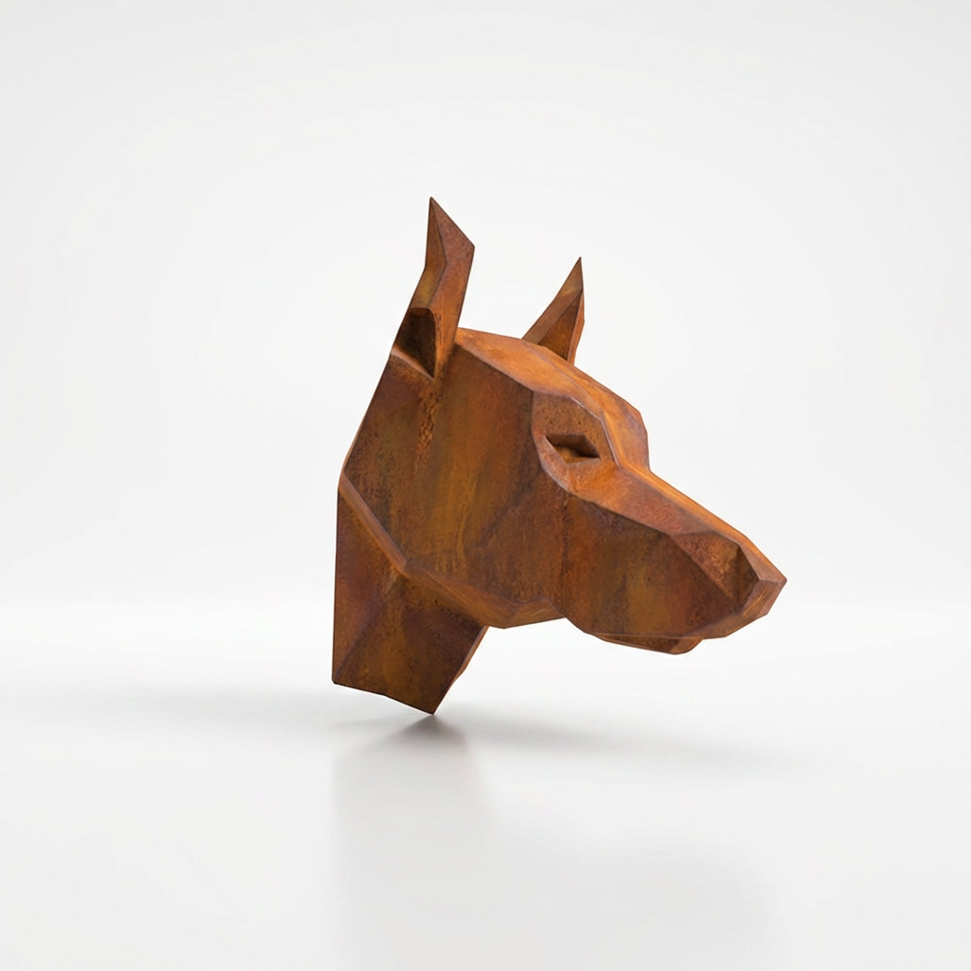 Sculpture Tête de Chien de Garde Facettée - Sculpture Origami
