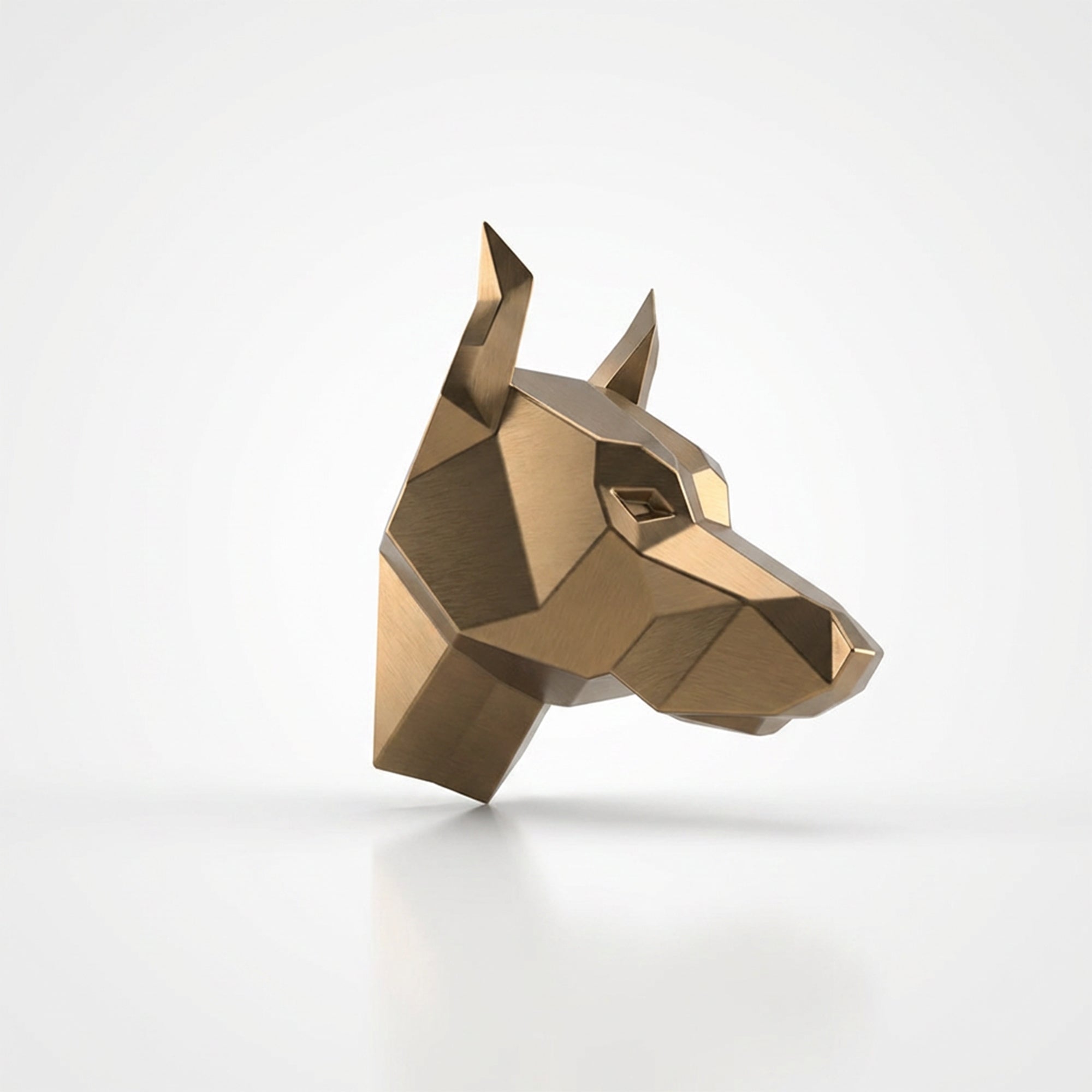 Sculpture Tête de Chien de Garde Facettée - Sculpture Origami