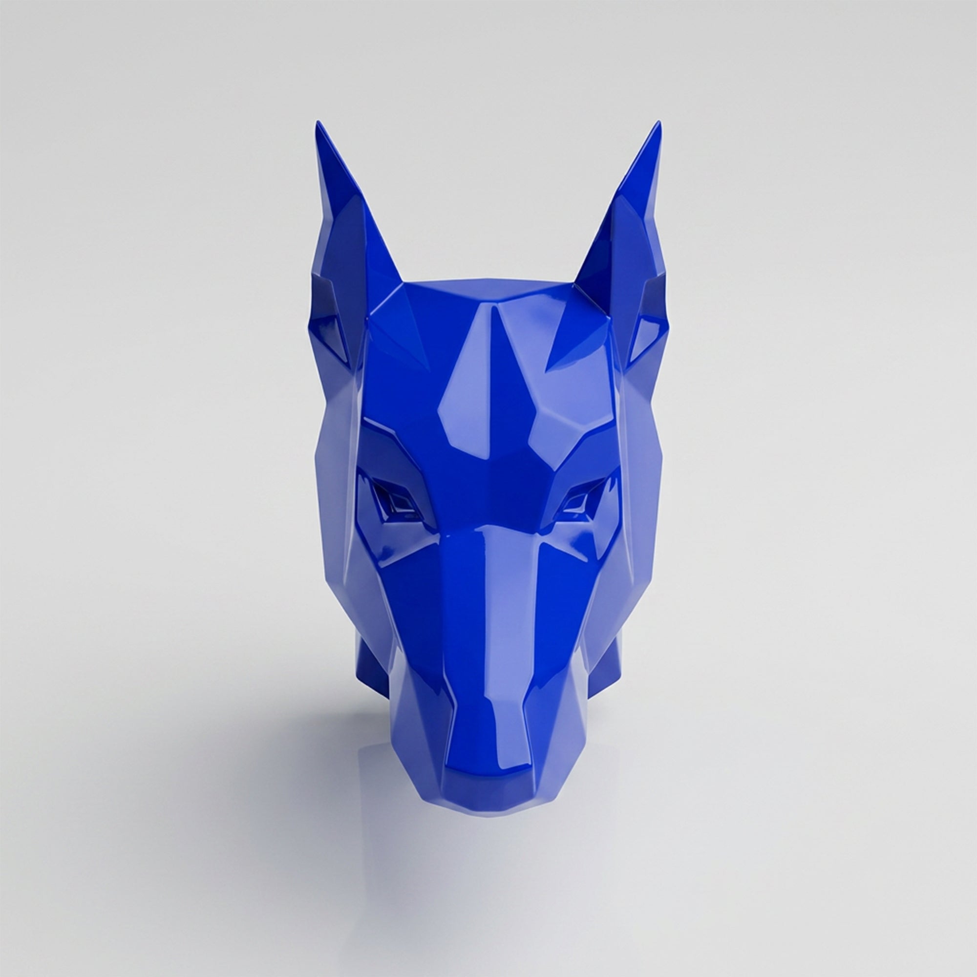Sculpture Tête de Chien de Garde Facettée - Sculpture Origami