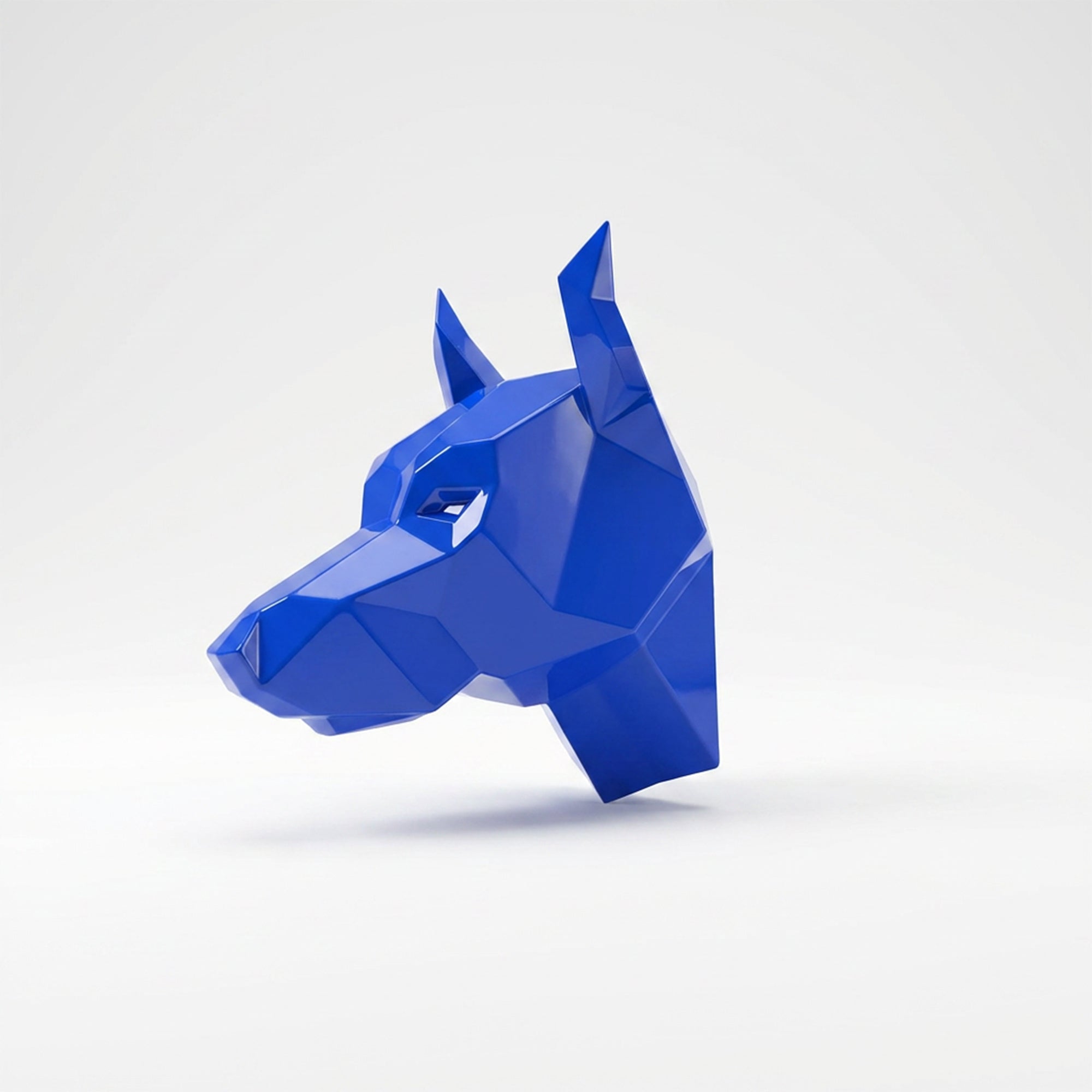 Sculpture Tête de Chien de Garde Facettée - Sculpture Origami