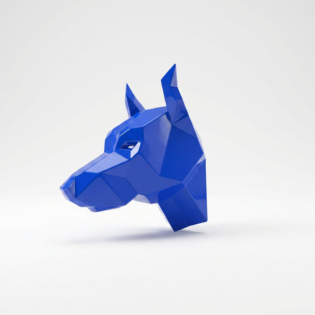 Sculpture Tête de Chien de Garde Facettée - Sculpture Origami