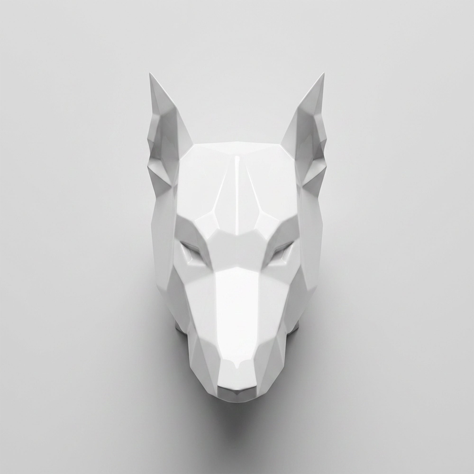 Sculpture Tête de Chien de Garde Facettée - Sculpture Origami