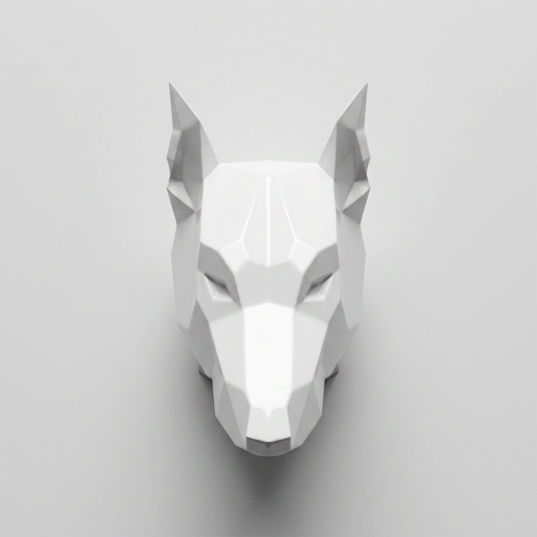 Sculpture Tête de Chien de Garde Facettée - Sculpture Origami
