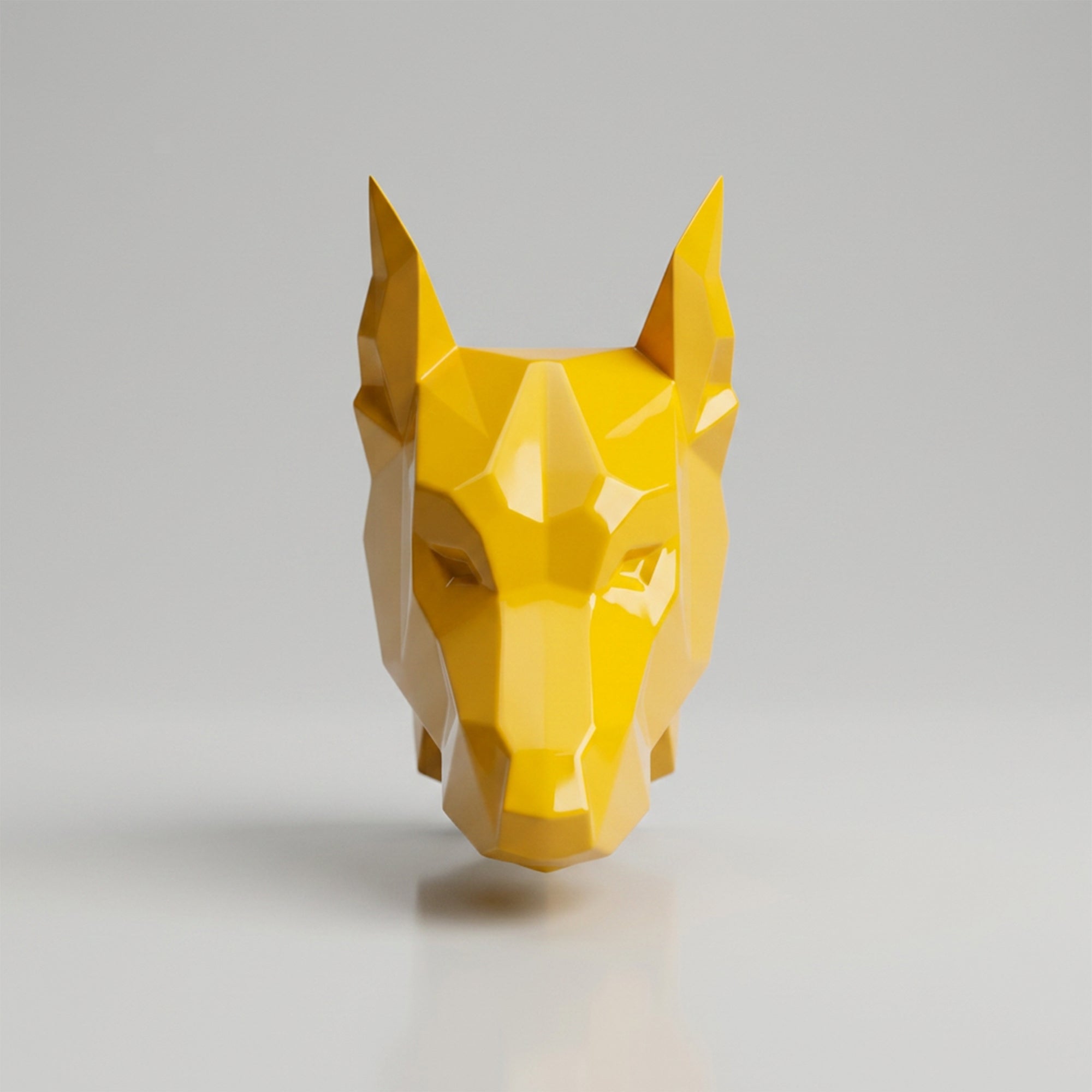 Sculpture Tête de Chien de Garde Facettée - Sculpture Origami