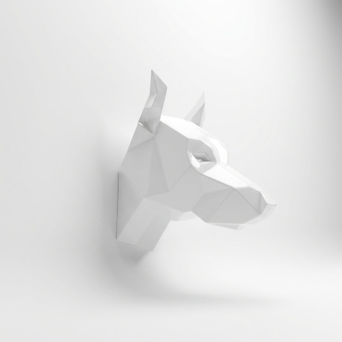 Sculpture Tête de Chien de Garde Facettée - Sculpture Origami