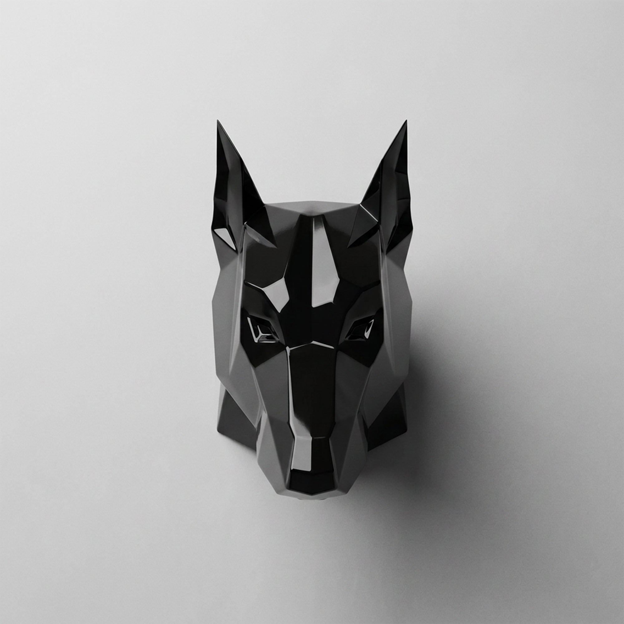 Sculpture Tête de Chien de Garde Facettée - Sculpture Origami