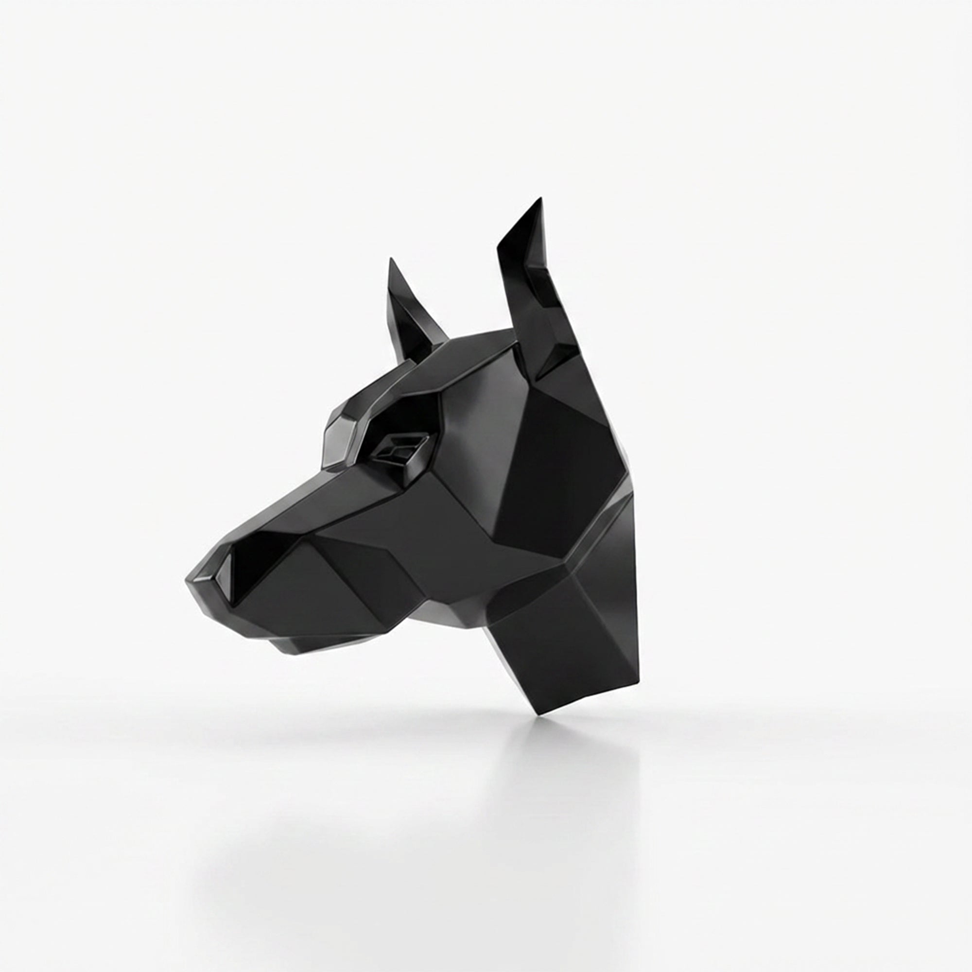 Sculpture Tête de Chien de Garde Facettée - Sculpture Origami