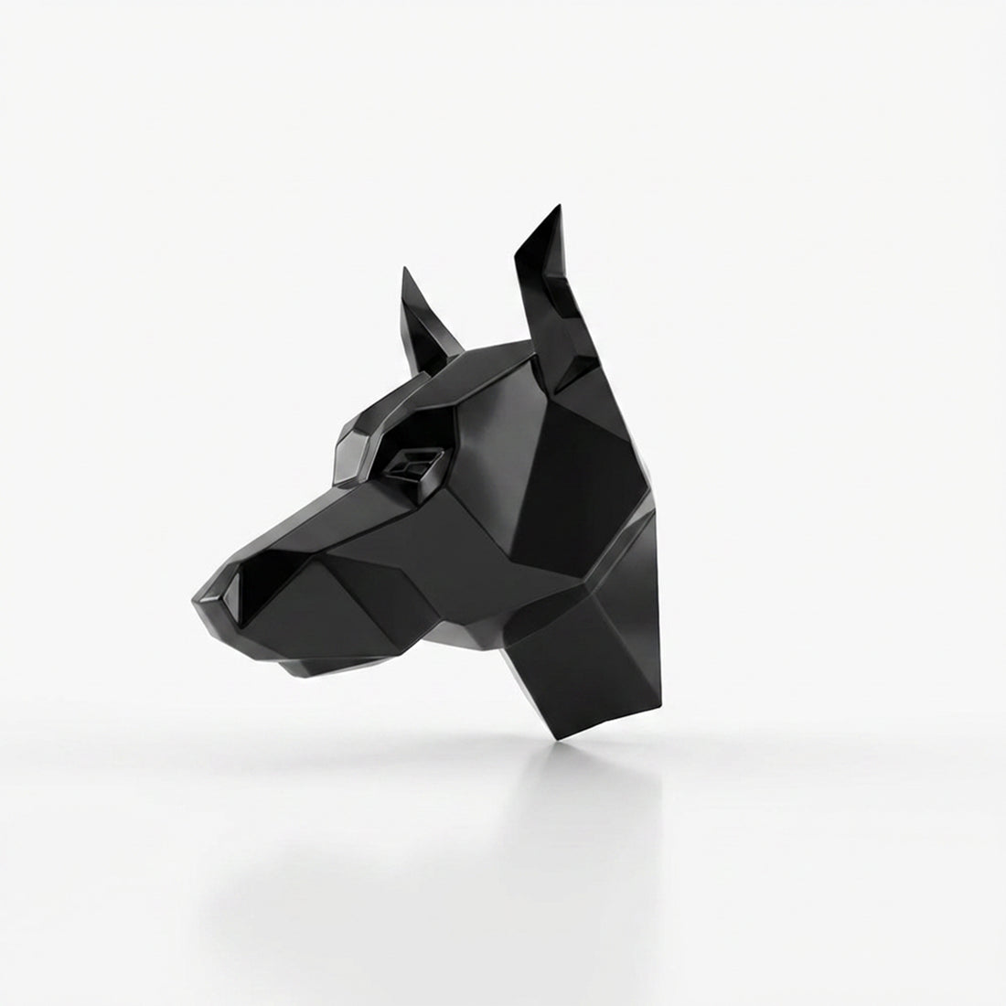 Sculpture Tête de Chien de Garde Facettée - Sculpture Origami