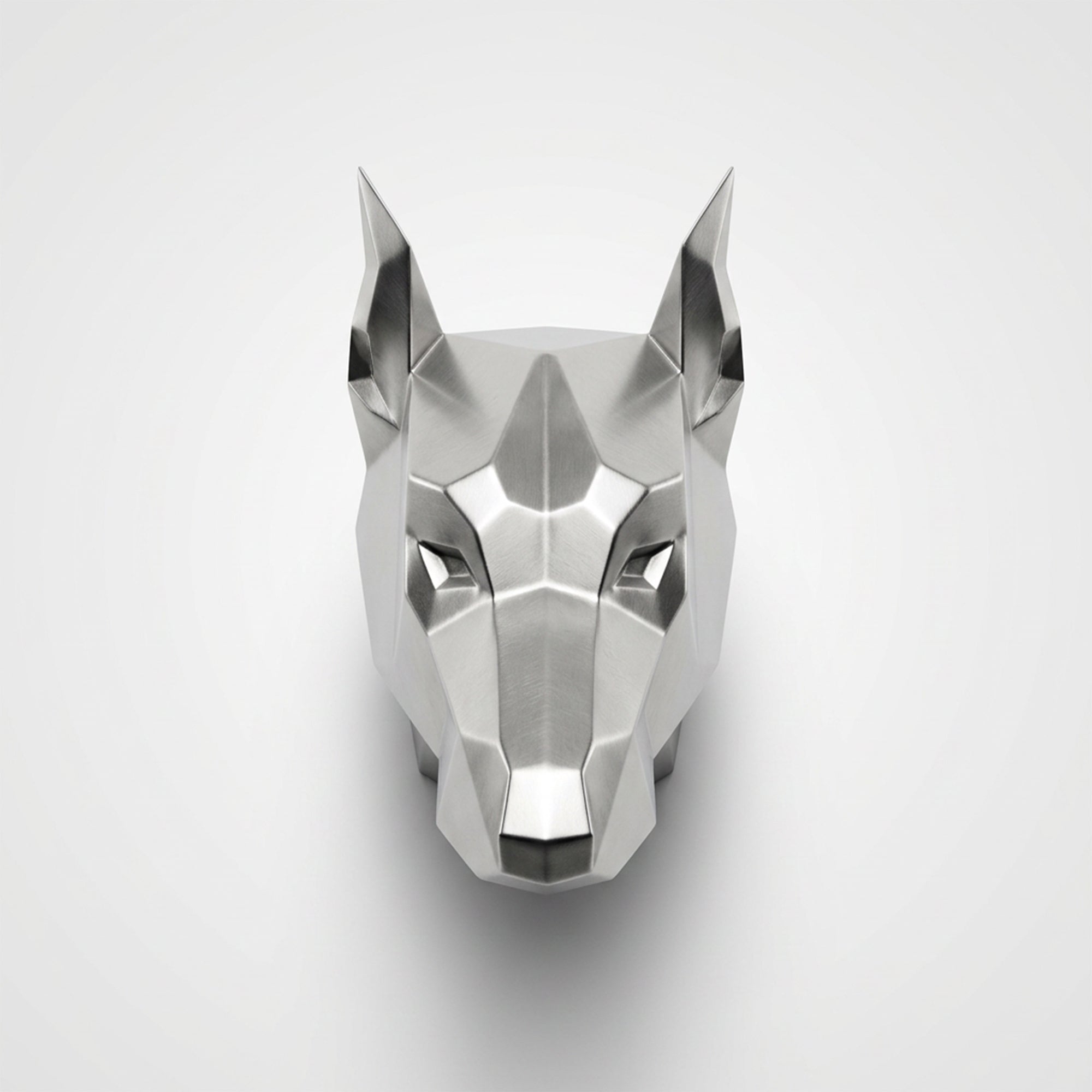 Sculpture Tête de Chien de Garde Facettée - Sculpture Origami