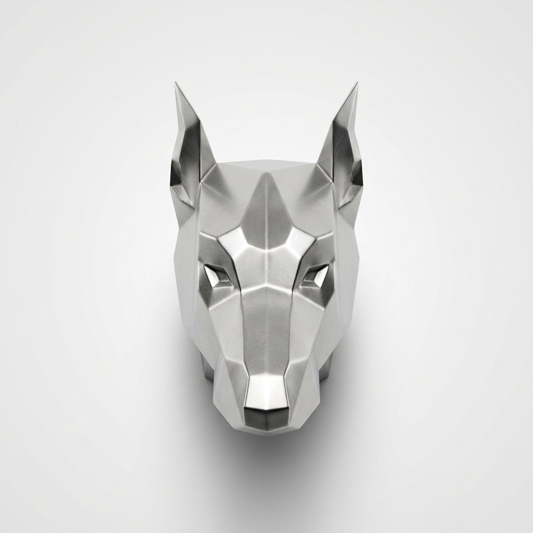 Sculpture Tête de Chien de Garde Facettée - Sculpture Origami