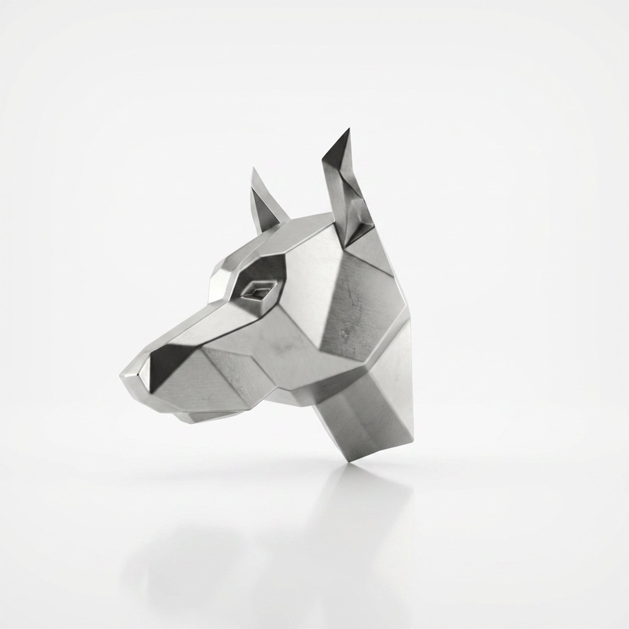 Sculpture Tête de Chien de Garde Facettée - Sculpture Origami