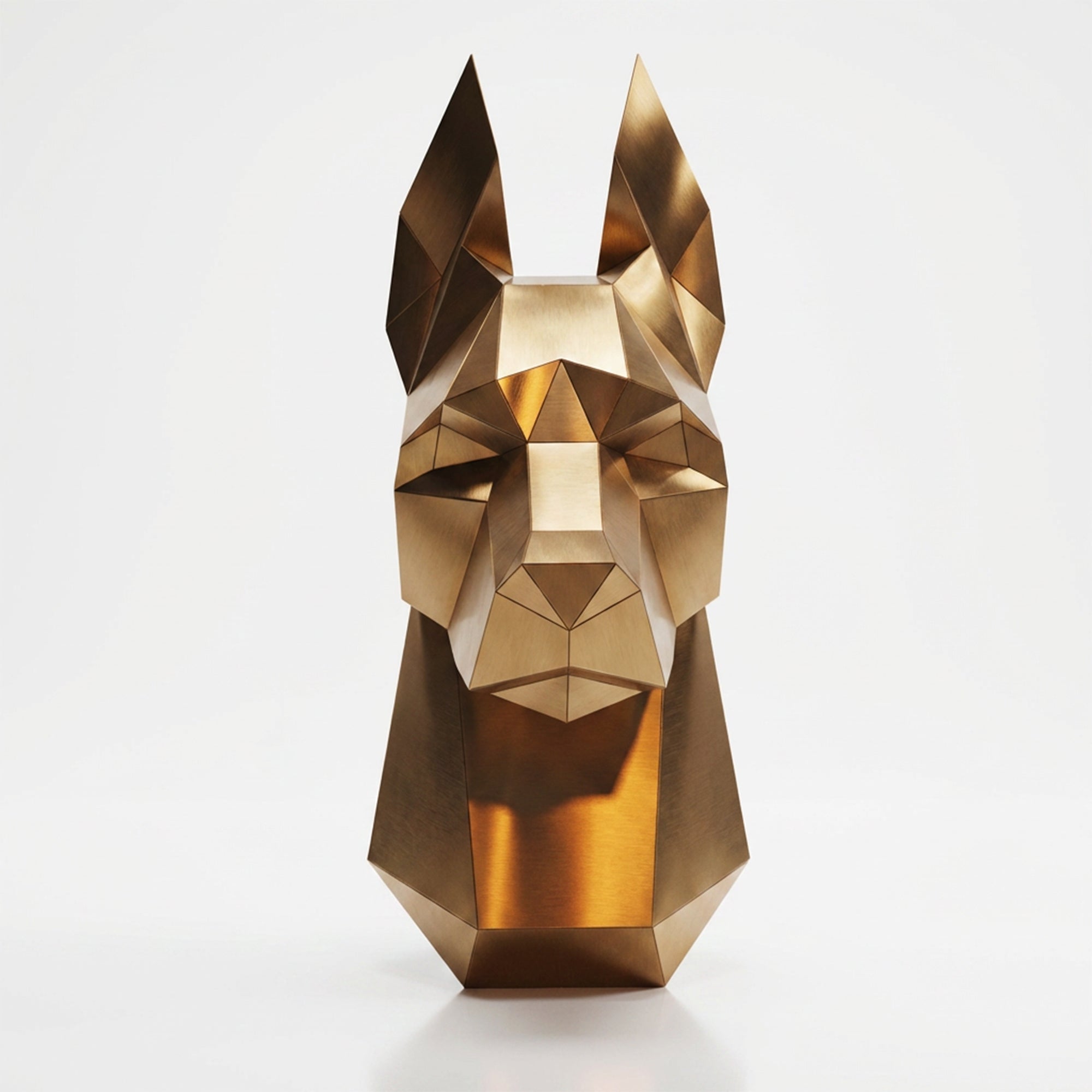 Sculpture Tête de Doberman Murale Facettée - Sculpture Origami