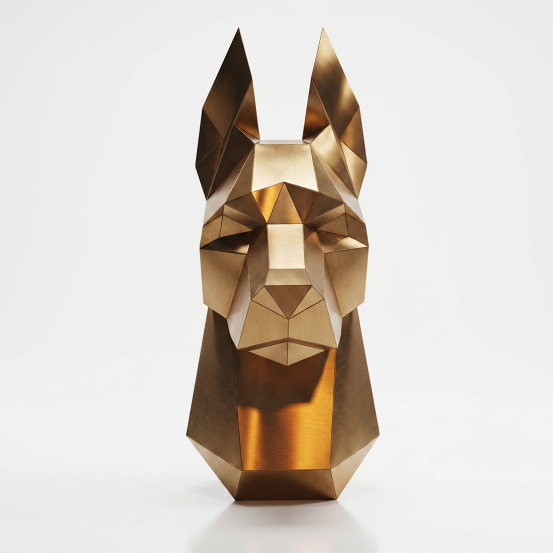 Sculpture Tête de Doberman Murale Facettée - Sculpture Origami