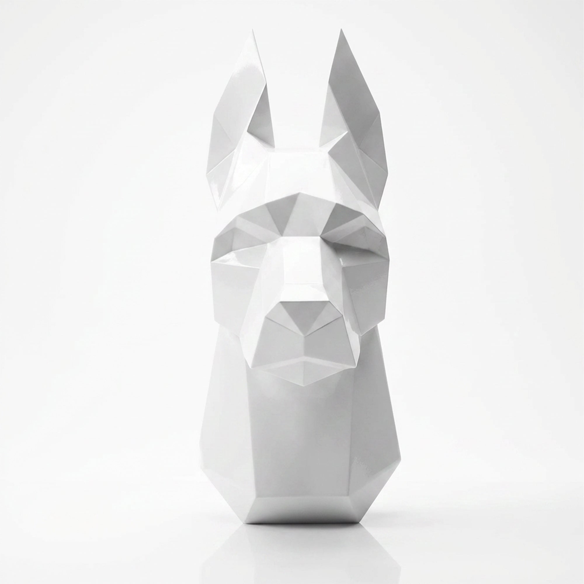 Sculpture Tête de Doberman Murale Facettée - Sculpture Origami