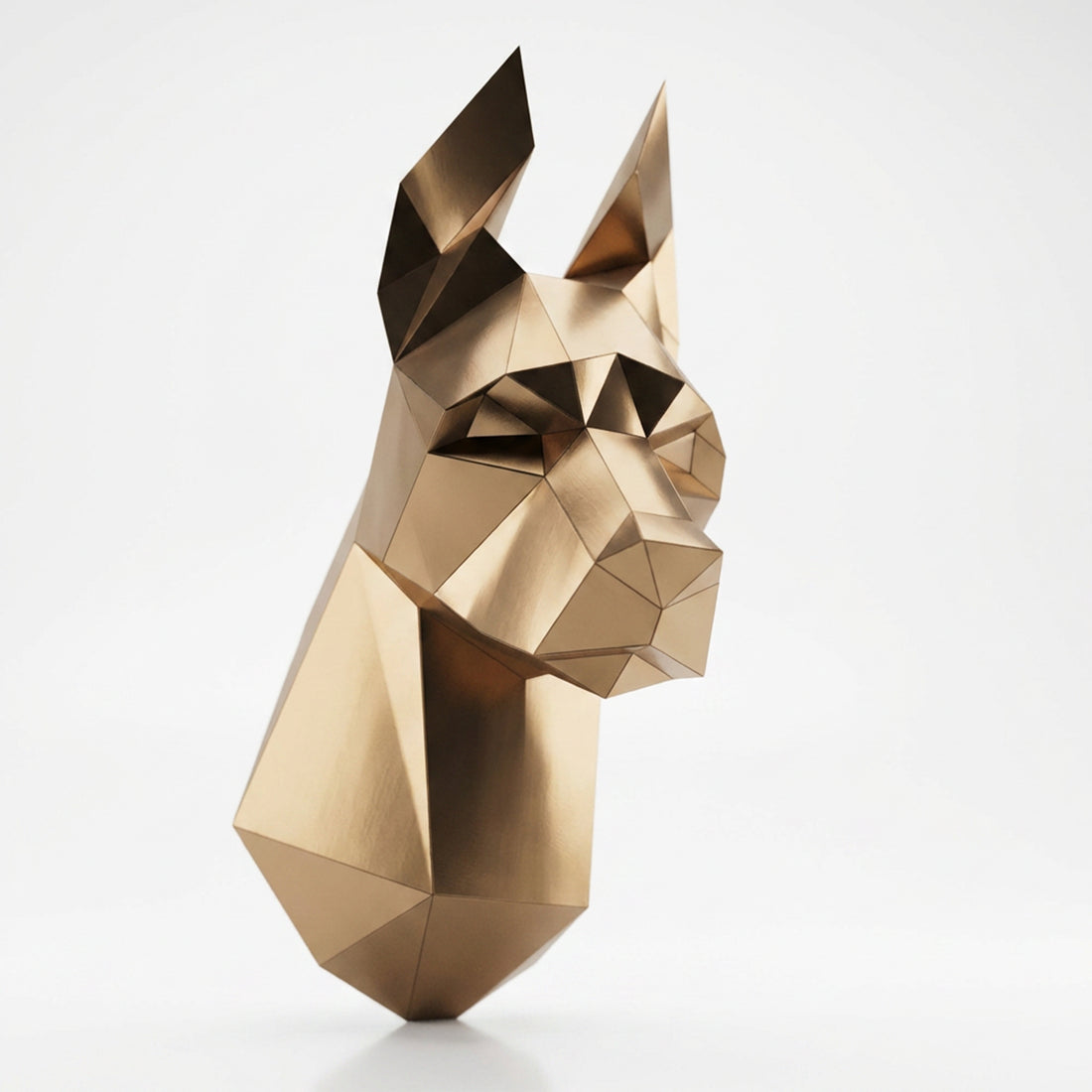 Sculpture Tête de Doberman Murale Facettée - Sculpture Origami