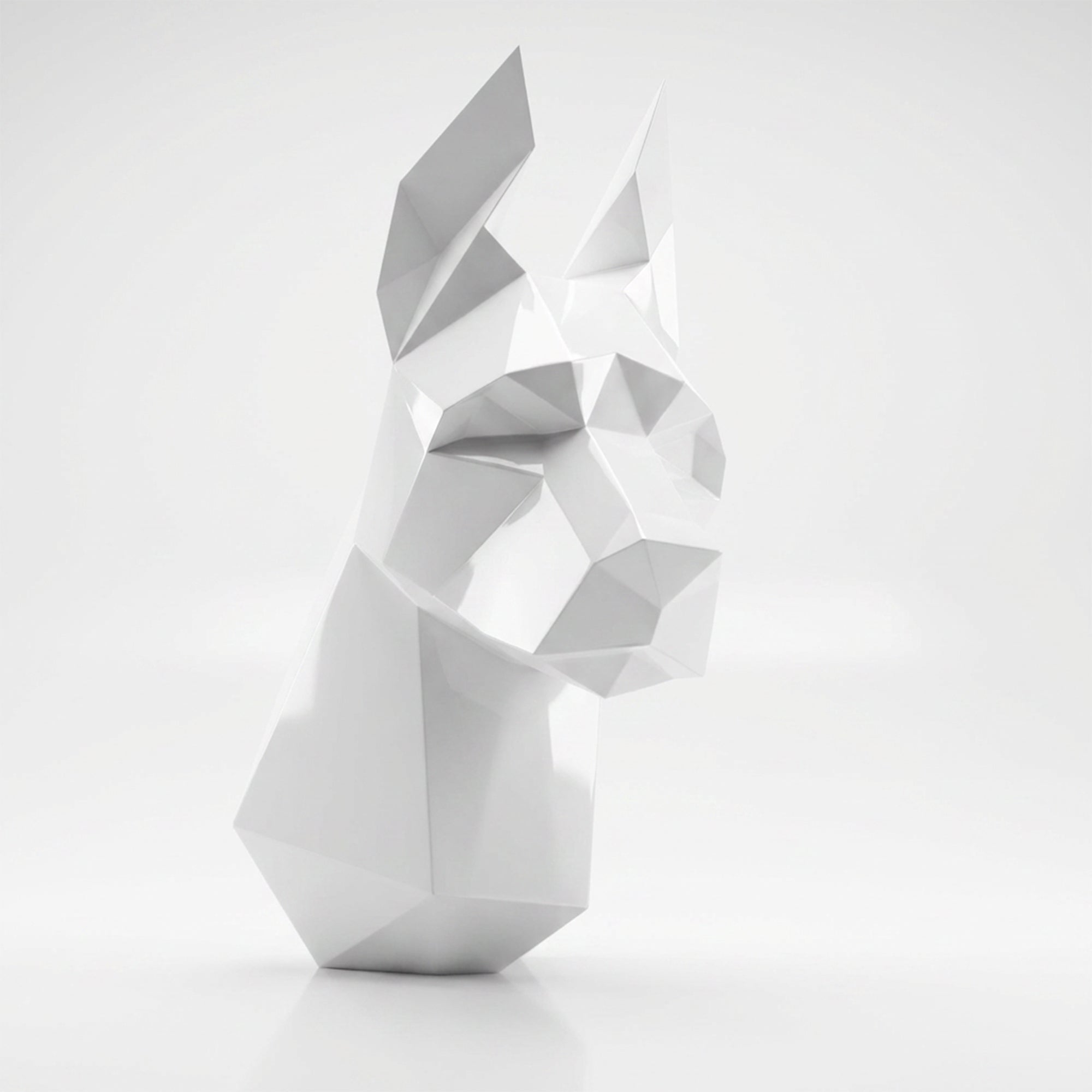 Sculpture Tête de Doberman Murale Facettée - Sculpture Origami