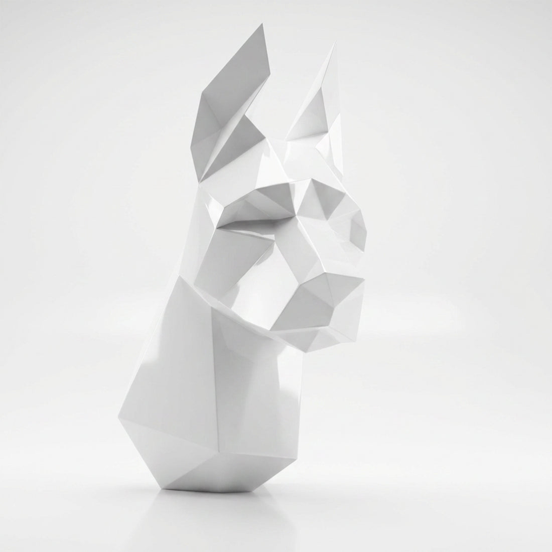 Sculpture Tête de Doberman Murale Facettée - Sculpture Origami