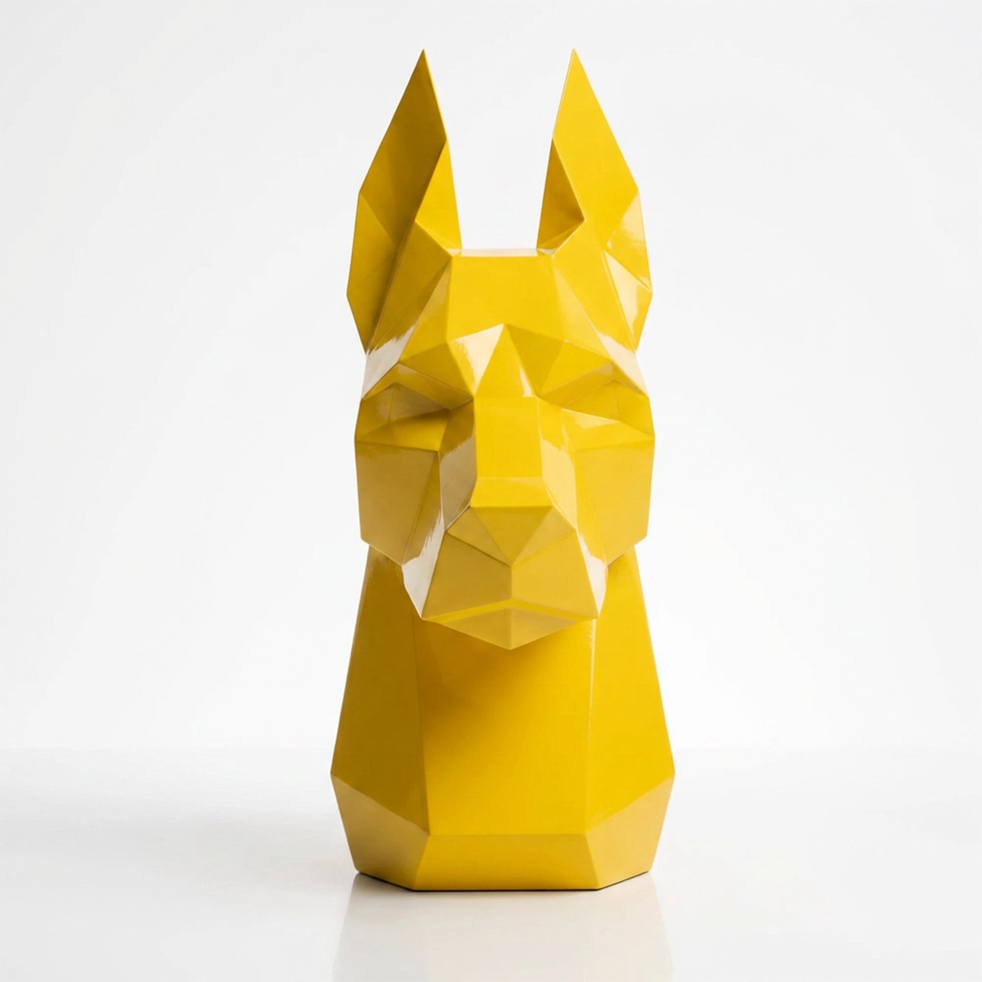 Sculpture Tête de Doberman Murale Facettée - Sculpture Origami