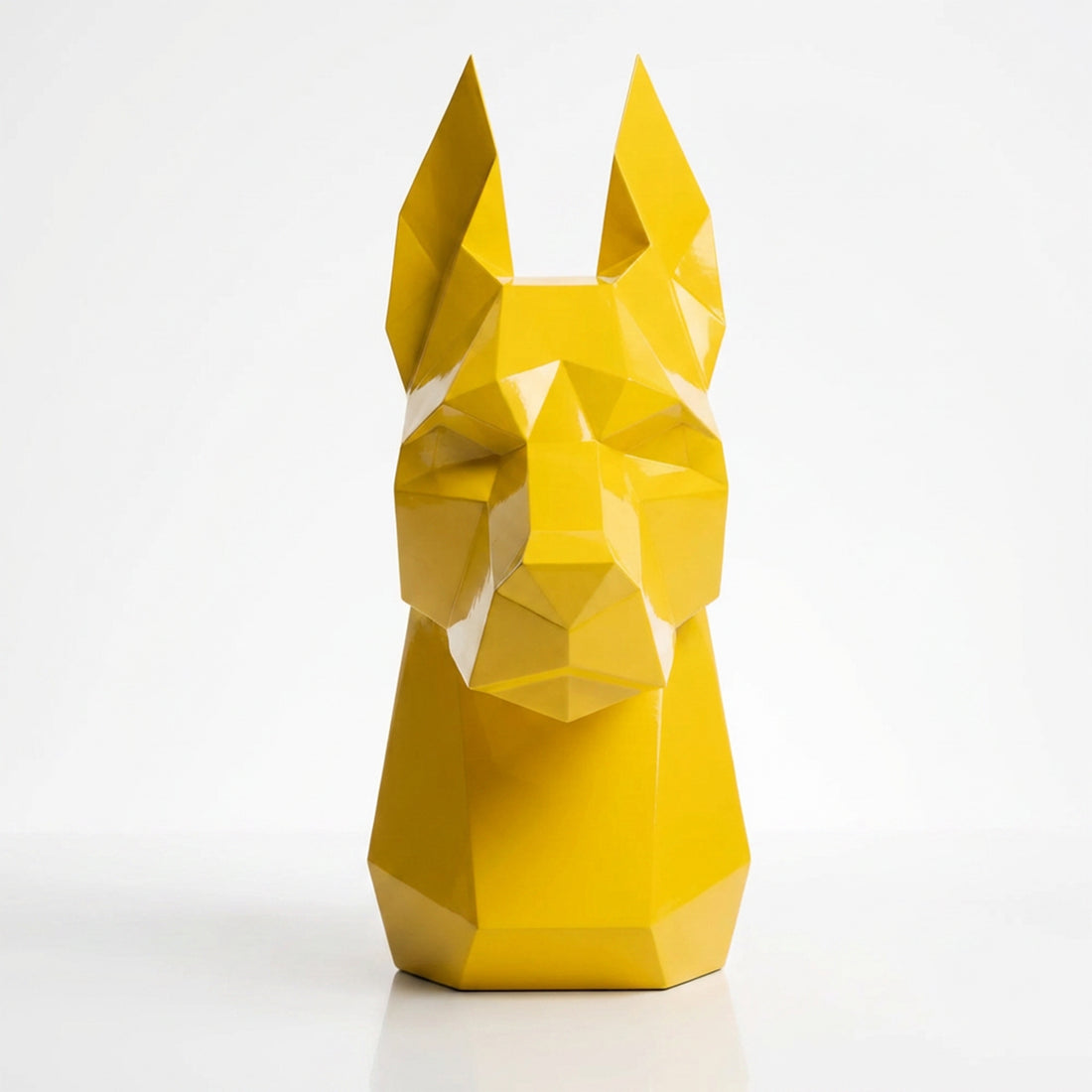 Sculpture Tête de Doberman Murale Facettée - Sculpture Origami