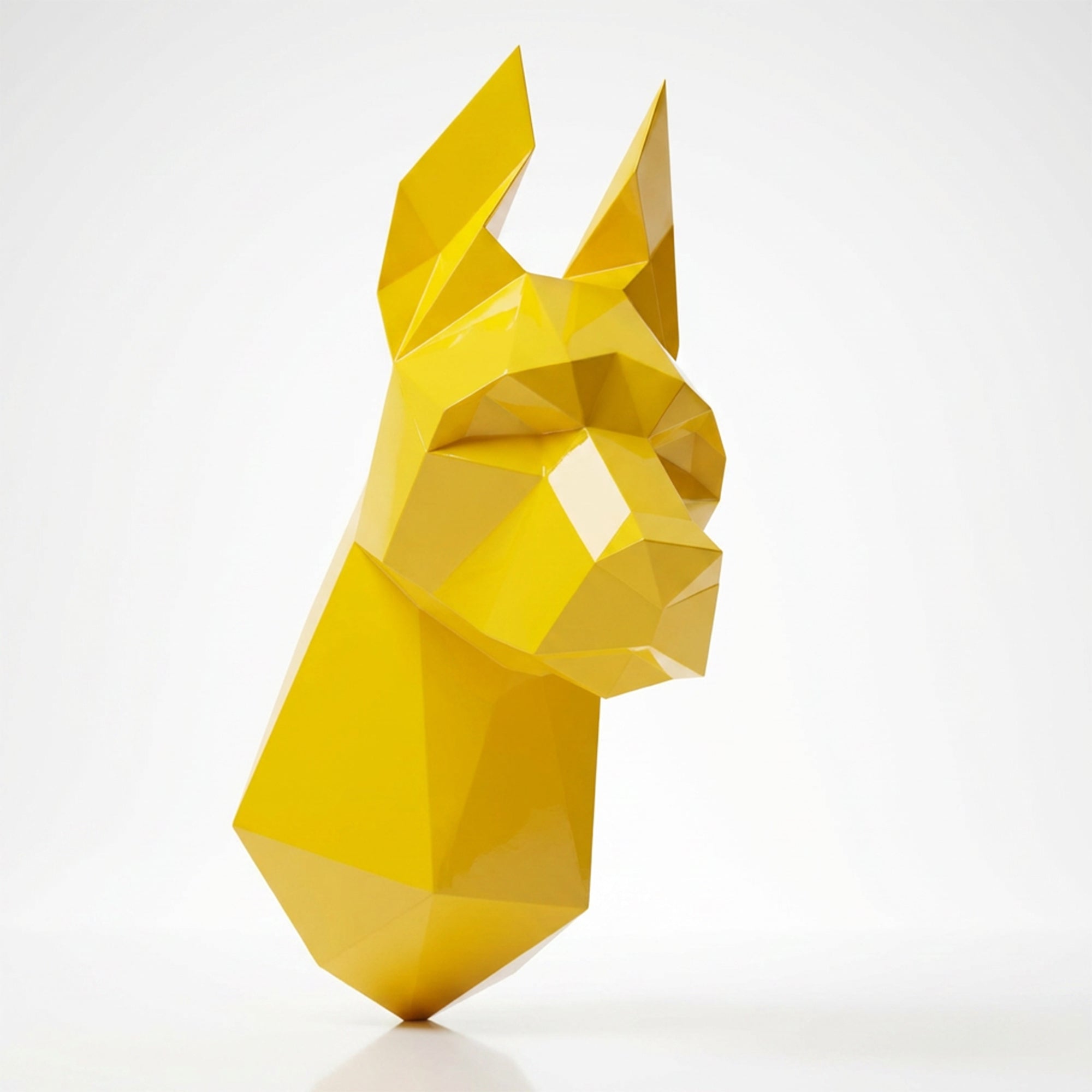 Sculpture Tête de Doberman Murale Facettée - Sculpture Origami