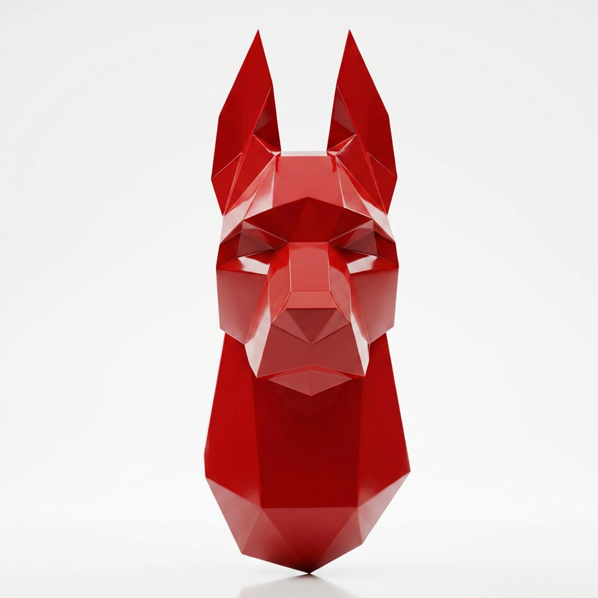 Sculpture Tête de Doberman Murale Facettée - Sculpture Origami