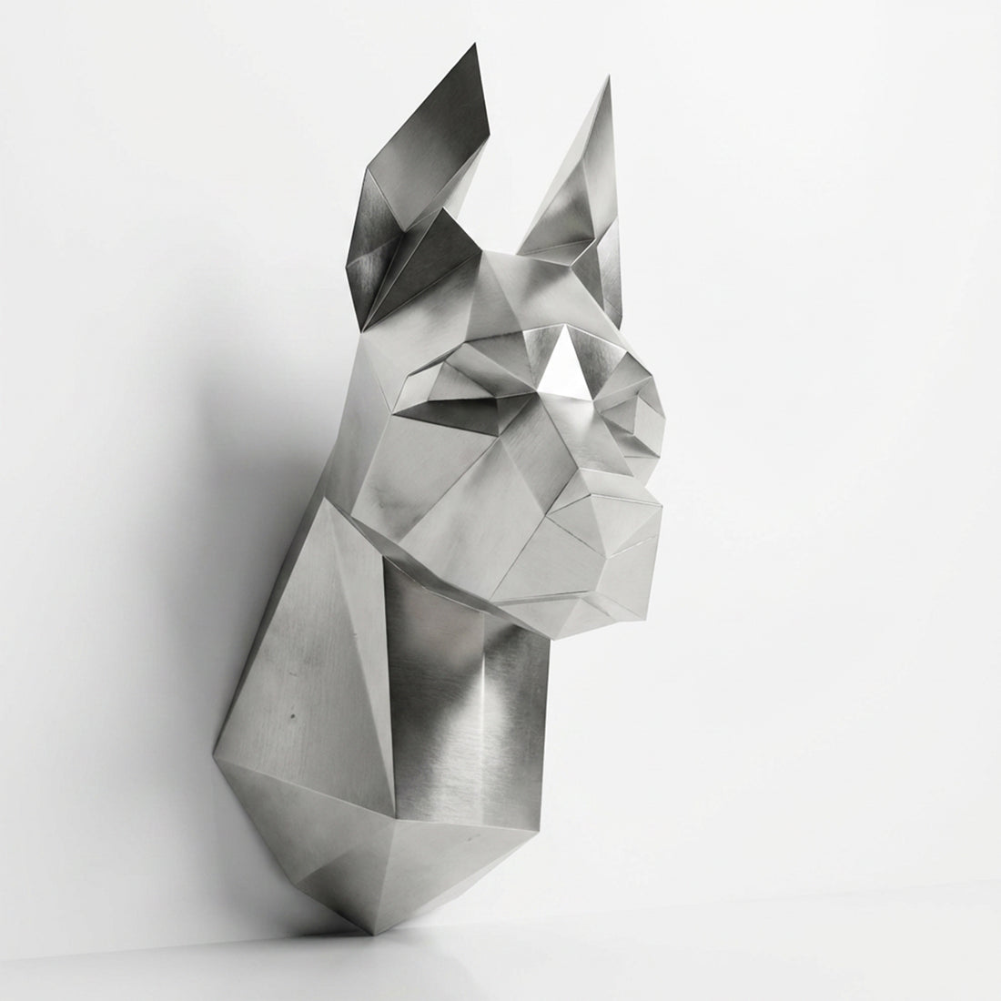 Sculpture Tête de Doberman Murale Facettée - Sculpture Origami