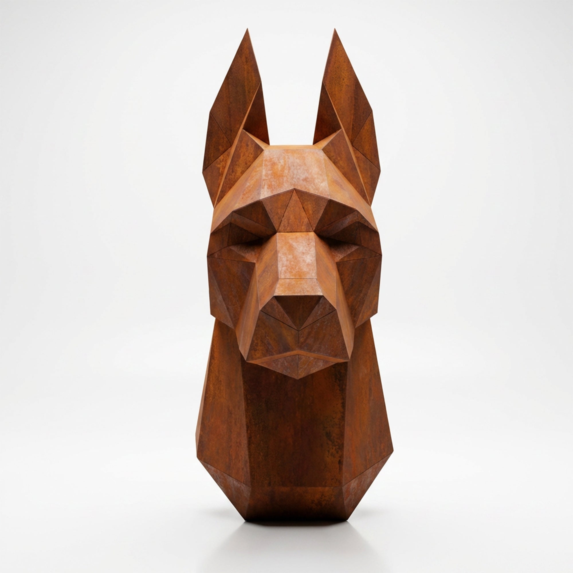 Sculpture Tête de Doberman Murale Facettée - Sculpture Origami