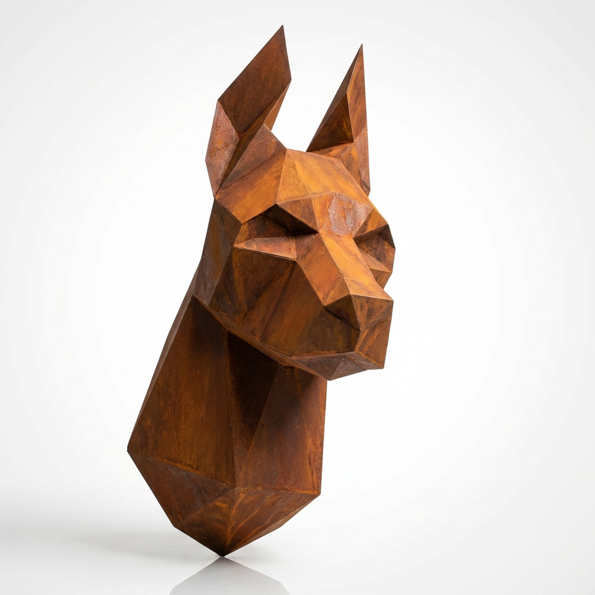 Sculpture Tête de Doberman Murale Facettée - Sculpture Origami