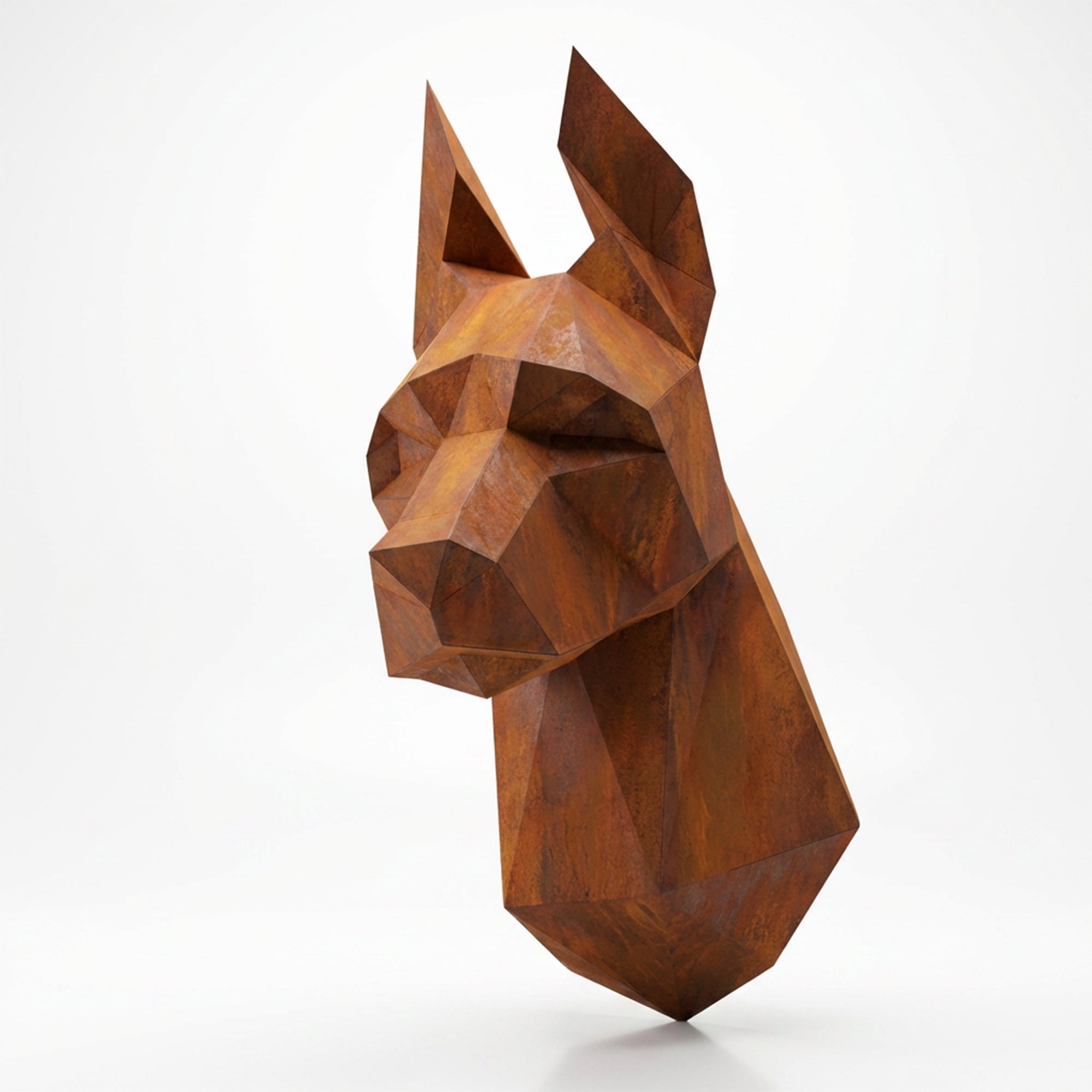 Sculpture Tête de Doberman Murale Facettée - Sculpture Origami