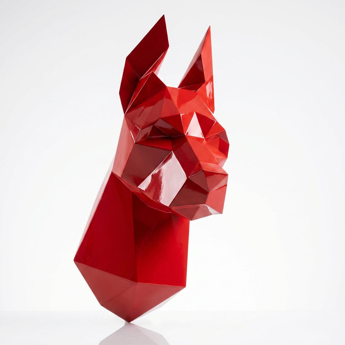 Sculpture Tête de Doberman Murale Facettée - Sculpture Origami