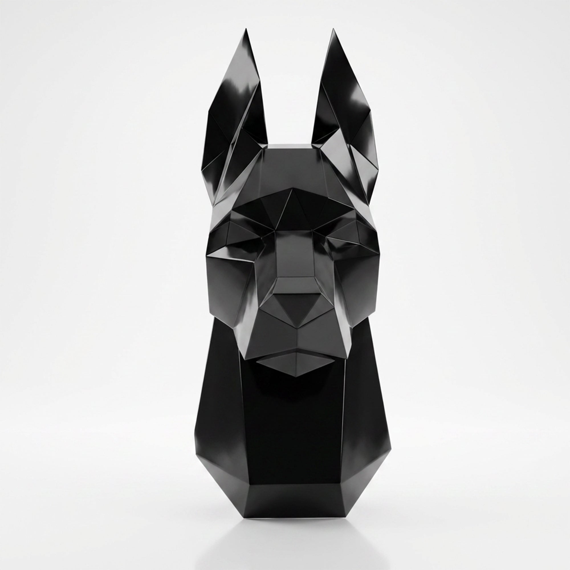 Sculpture Tête de Doberman Murale Facettée - Sculpture Origami