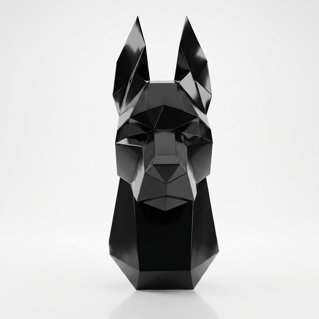 Sculpture Tête de Doberman Murale Facettée - Sculpture Origami