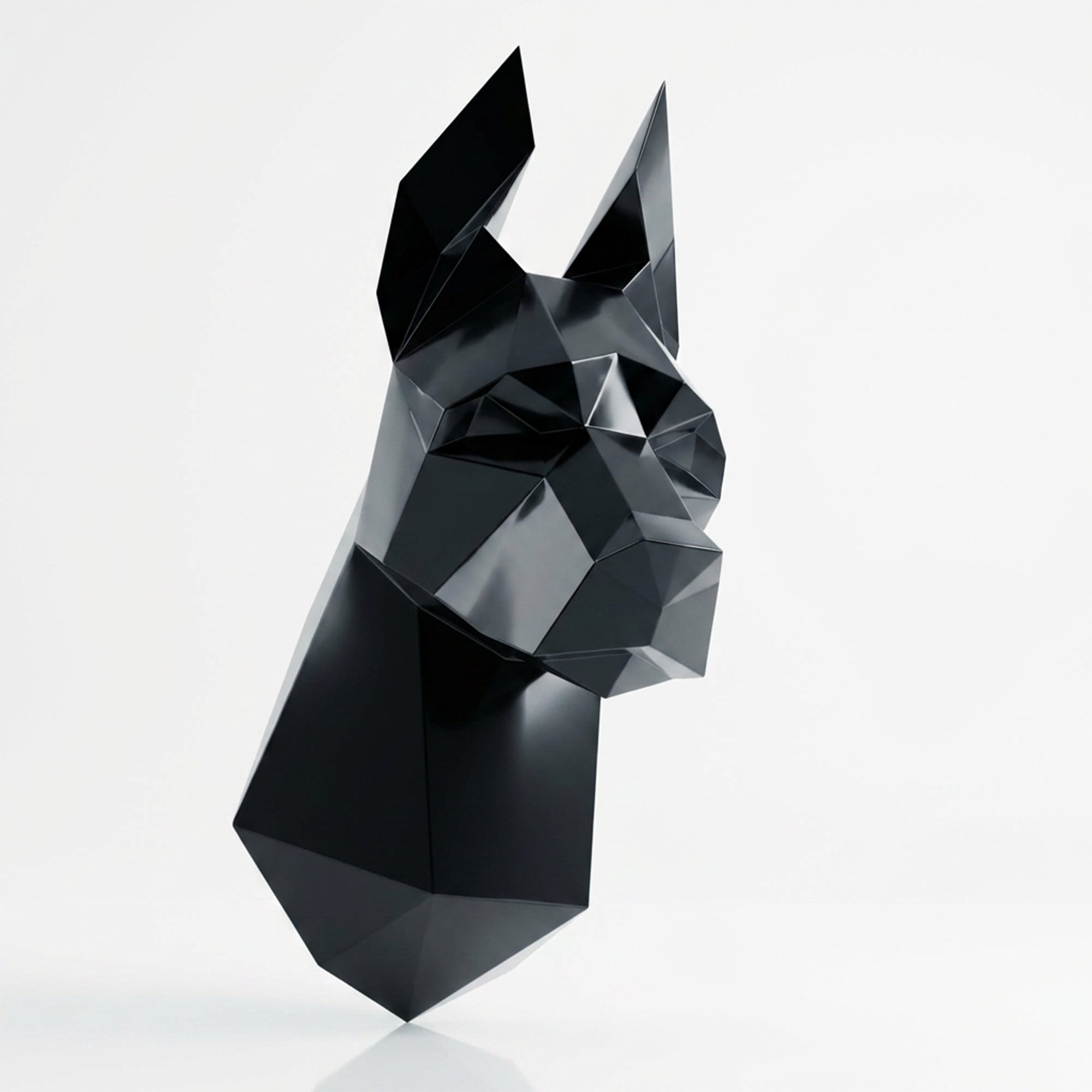 Sculpture Tête de Doberman Murale Facettée - Sculpture Origami